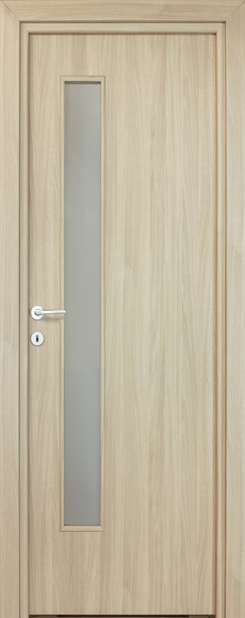 Usa de interior cu geam, maro, reversibila, mdf, 203 x 68 cm, toc inclus  Karpat