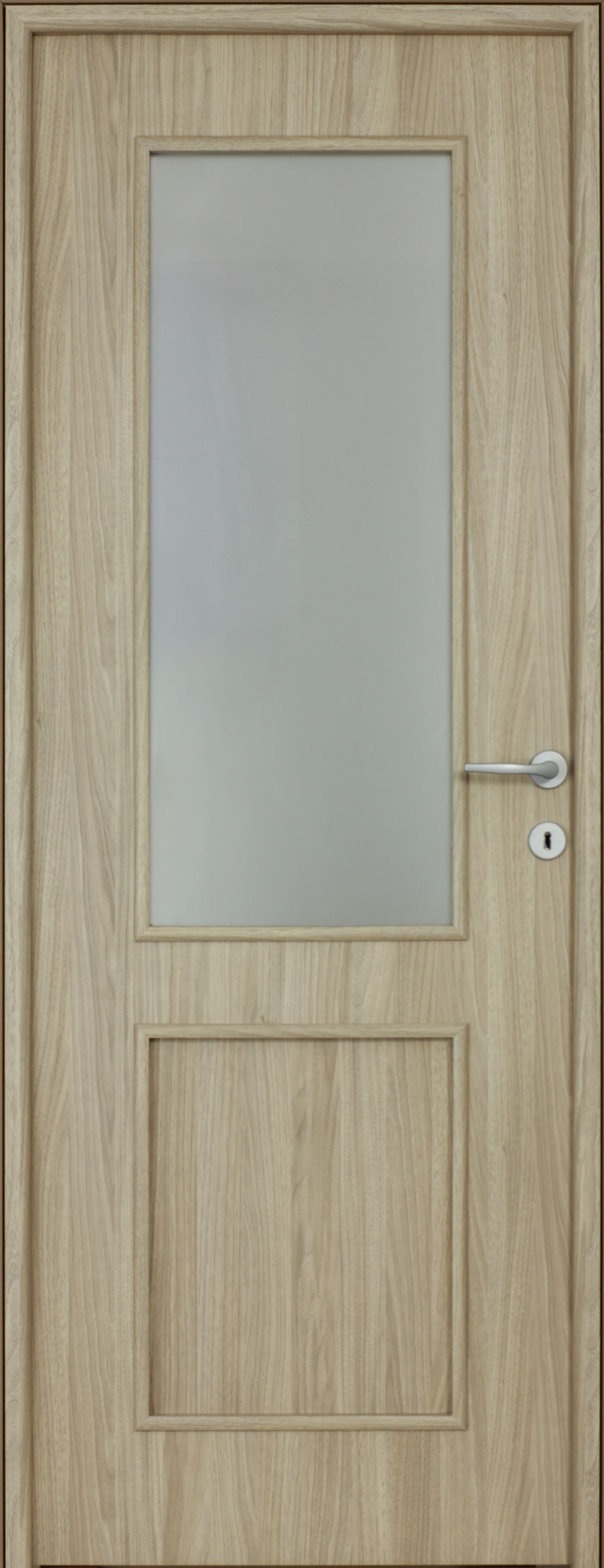 Usa interior Karpat, cu geam, reversibila, MDF, 78 x 203 cm, maro deschis