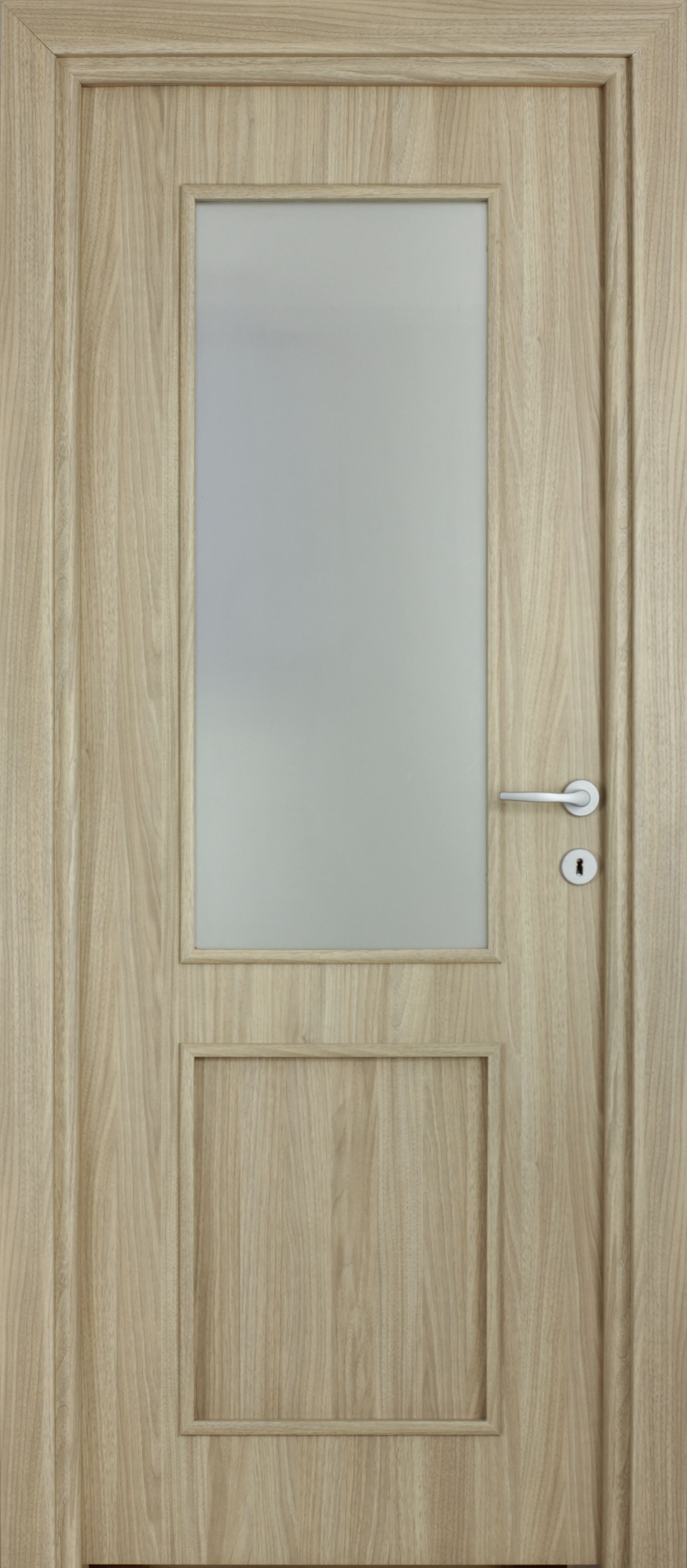 Usa interior Karpat, cu geam, reversibila, MDF, 78 x 203 cm, maro deschis