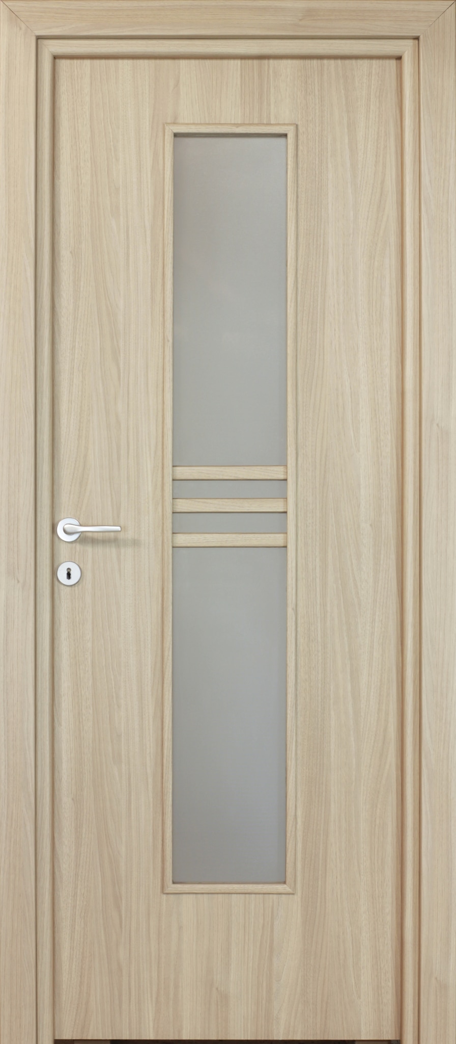 Usa de interior cu geam, maro, reversibila, mdf, 203 x 78 cm, toc inclus • Karpat