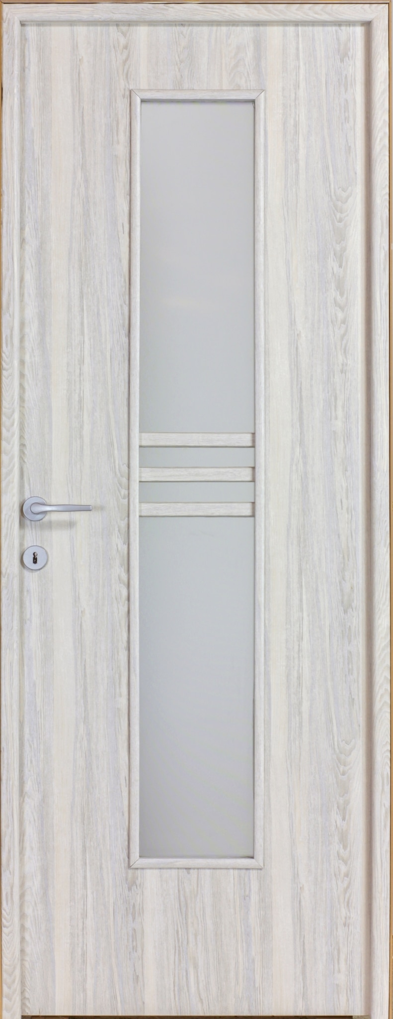 Usa interior Karpat, cu geam, reversibila, MDF, 78 x 203 cm, gri deschis