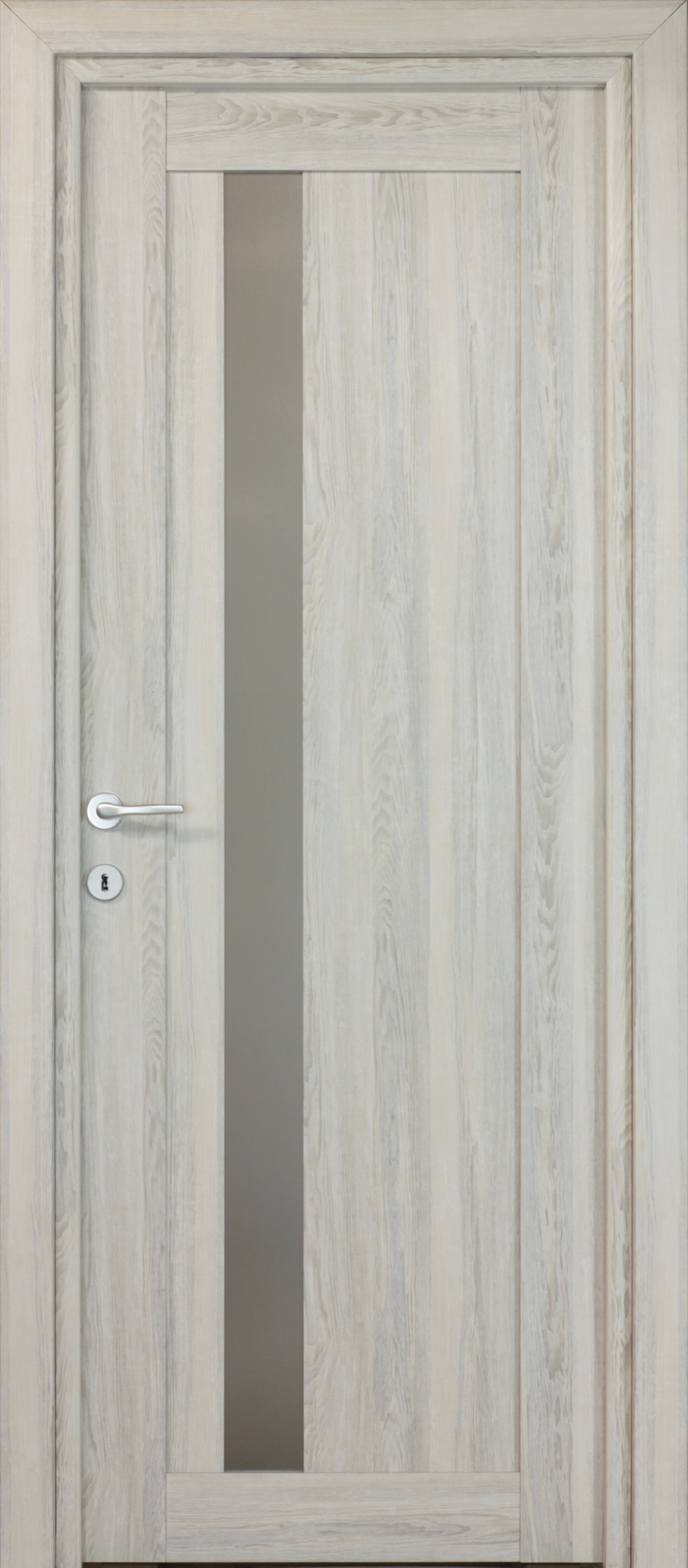 Usa de interior cu geam, gri, reversibila, mdf, 203 x 68 cm, toc inclus  Maya