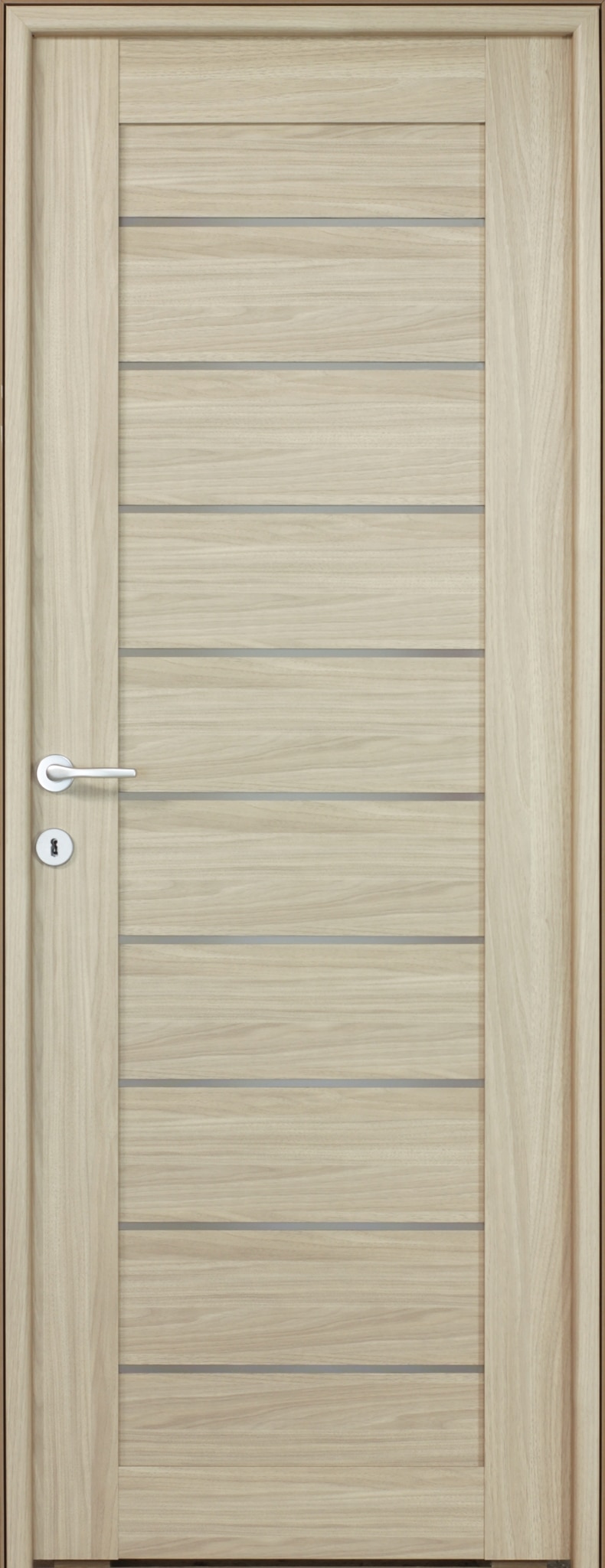 Usa de interior cu geam, maro, reversibila, mdf, 203 x 78 cm, toc inclus  Tarra