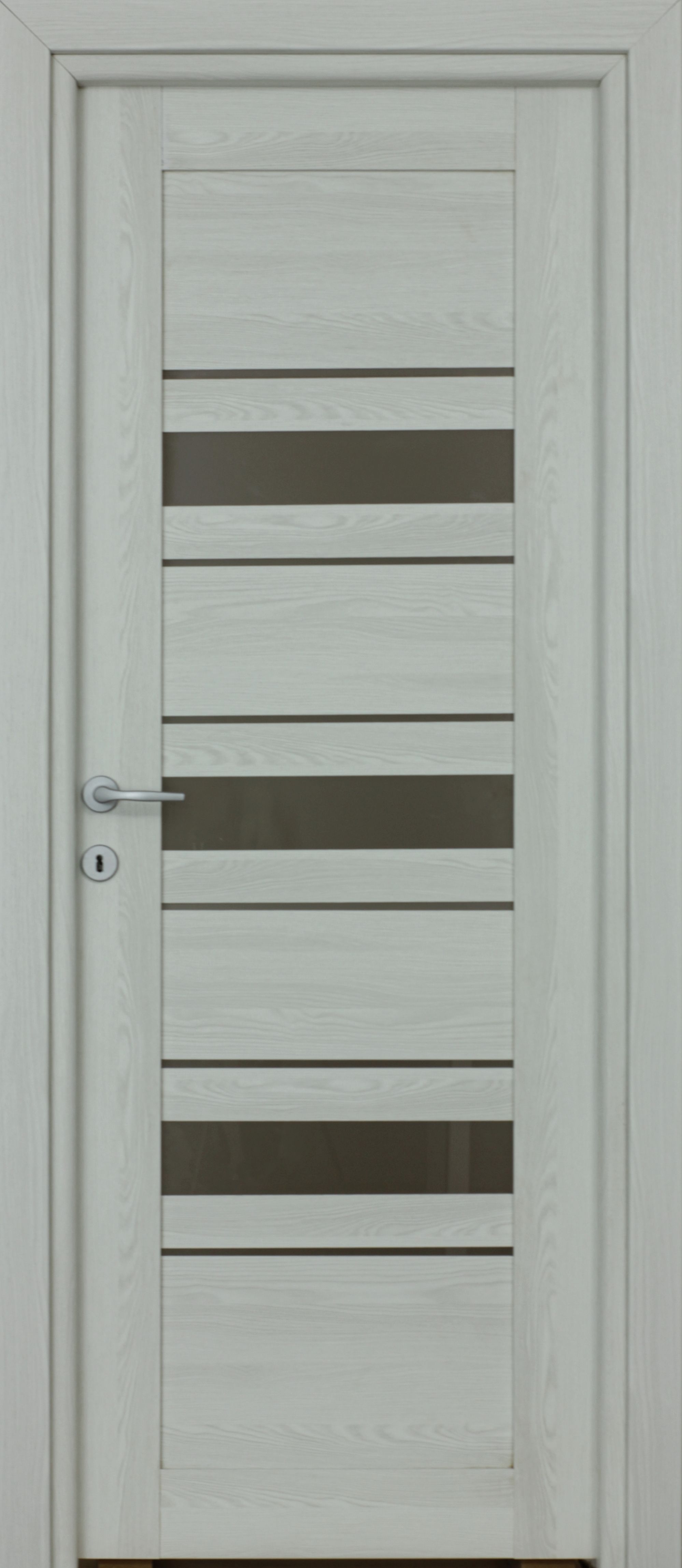 Usa de interior cu geam, alb, reversibila, mdf, 203 x 68 cm, toc inclus • Dora