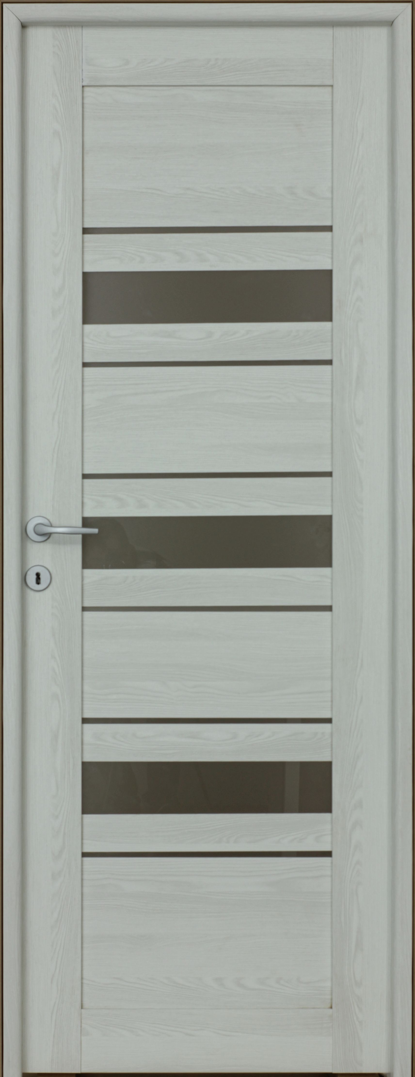 Usa interior Dora, cu geam, reversibila, MDF, 88 x 203 cm, alb