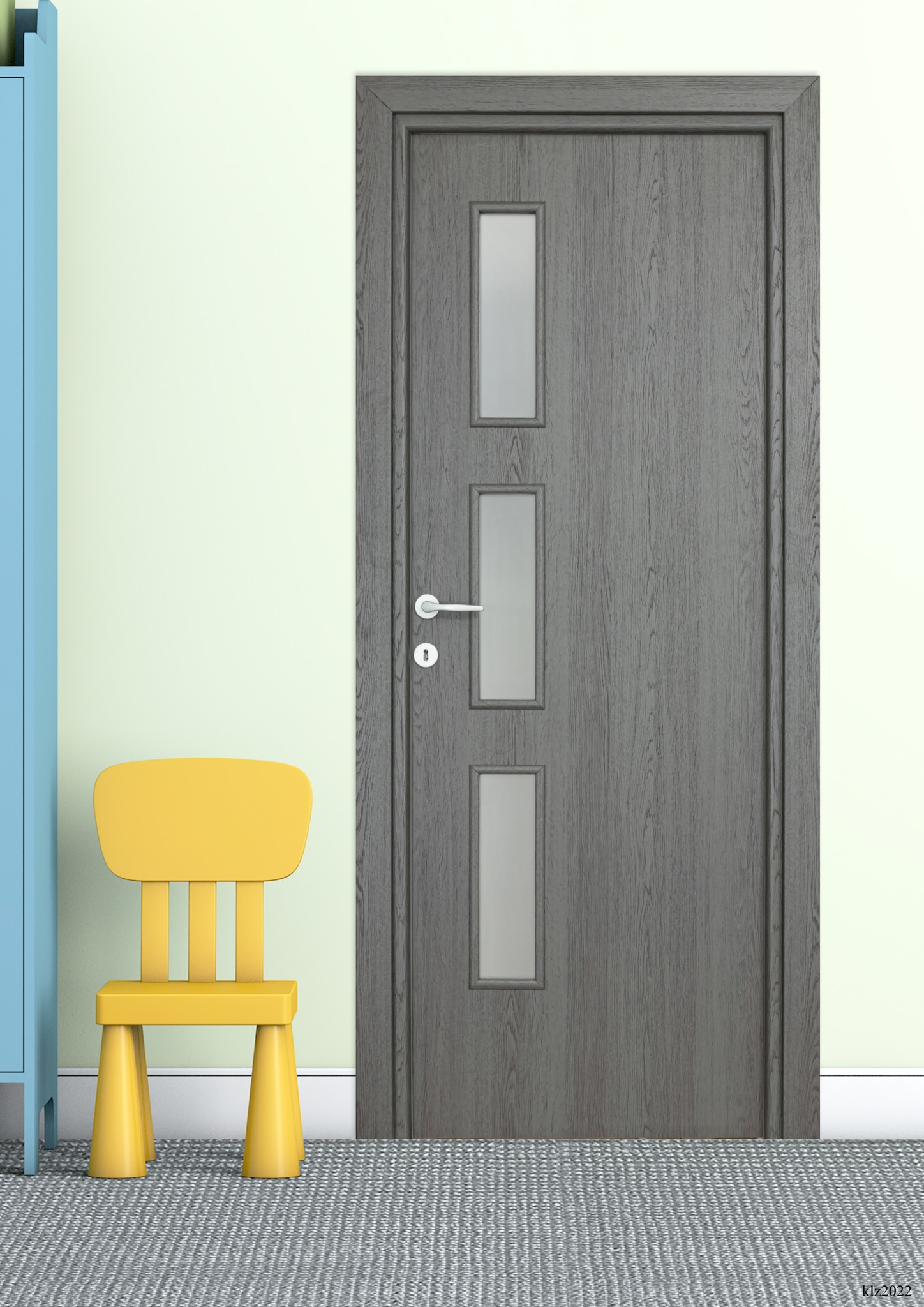 Usa de interior  antracit, reversibila, mdf, 203 x 88 cm, toc inclus • Karpat