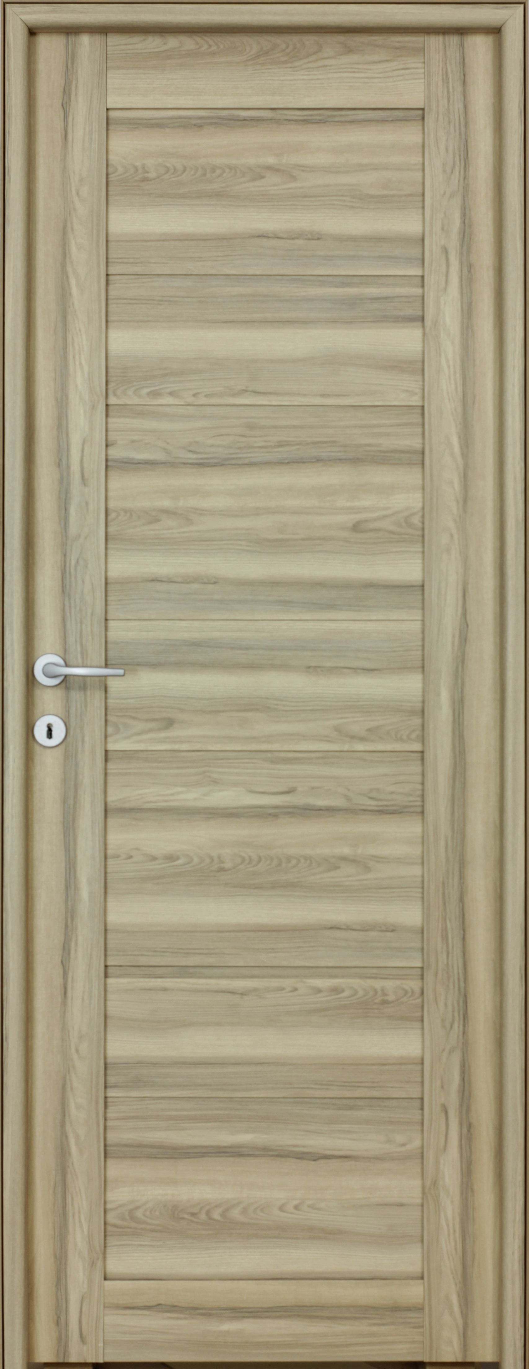 Usa interior Kira, fara geam, reversibila, MDF, 78 x 203 cm, maro deschis