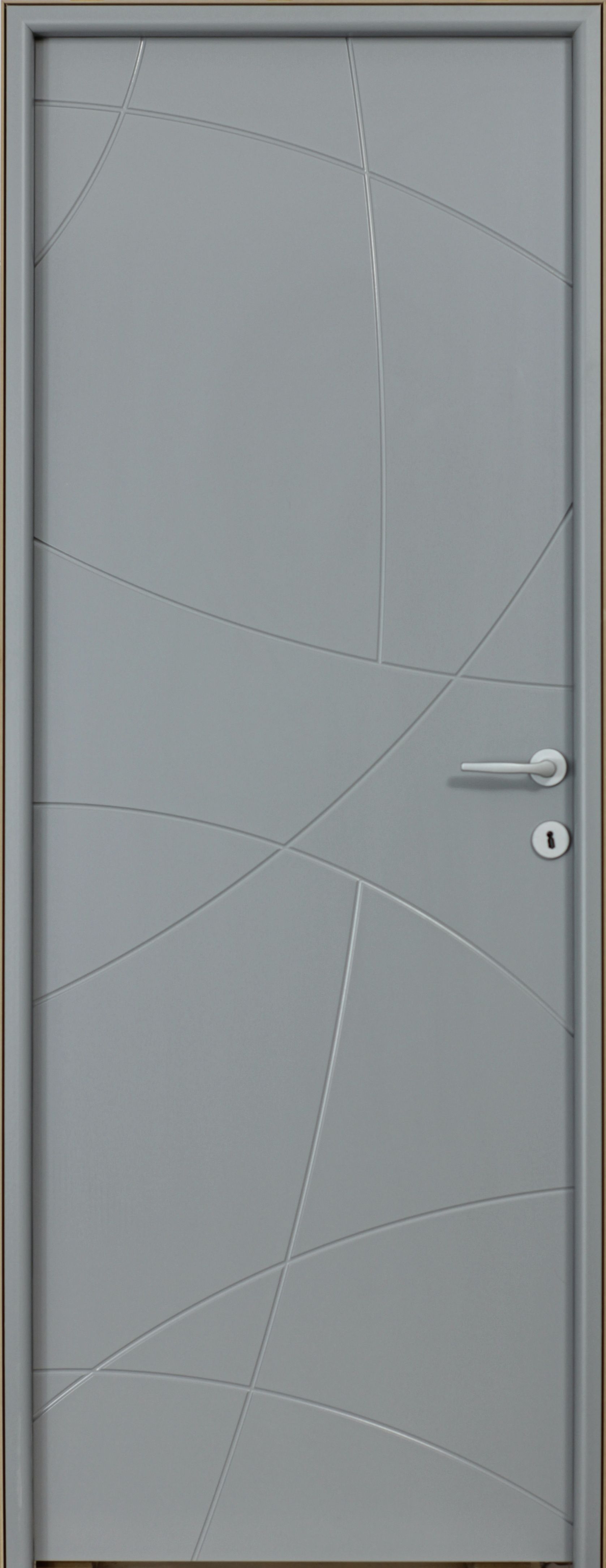 Usa interior Arc, fara geam, reversibila, MDF, 68 x 203 cm, gri