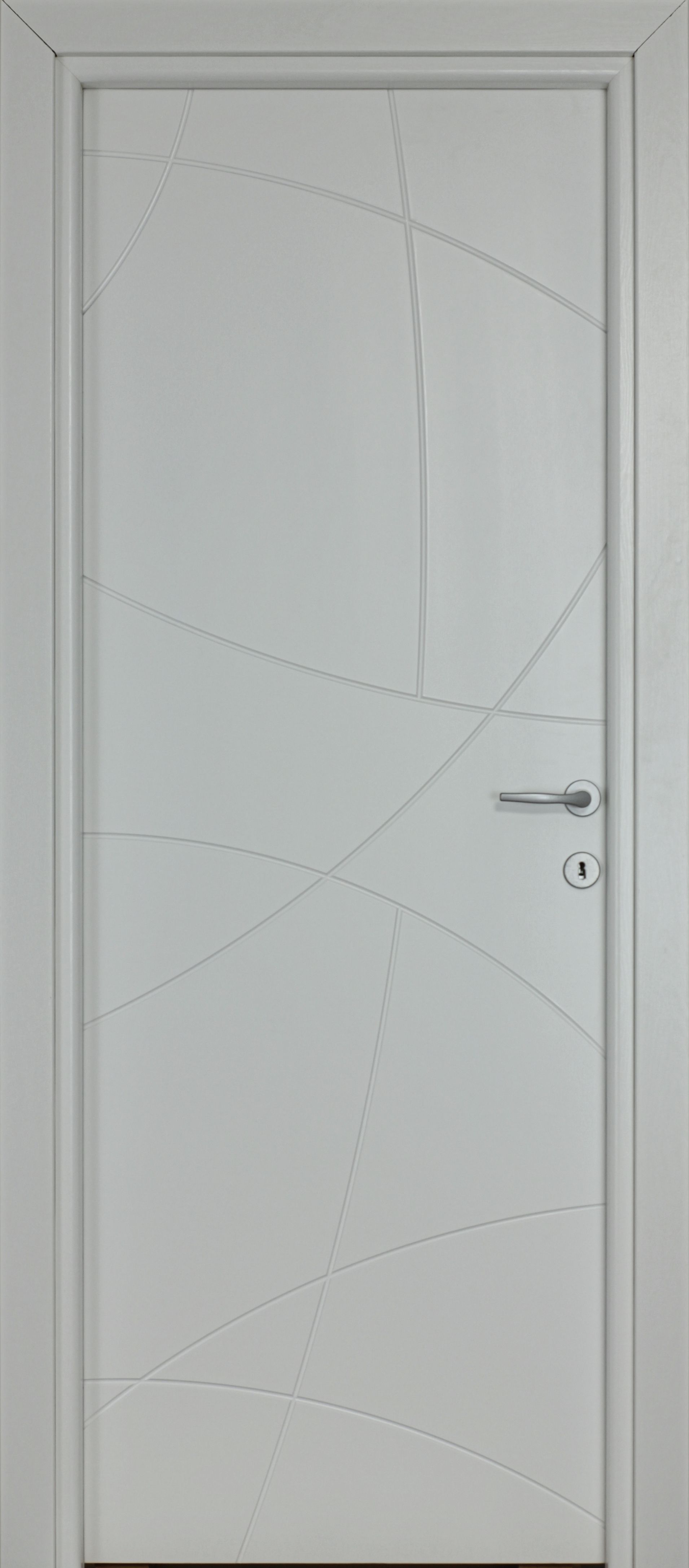 Usa interior Arc, fara geam, reversibila, MDF, 68 x 203 cm, alb