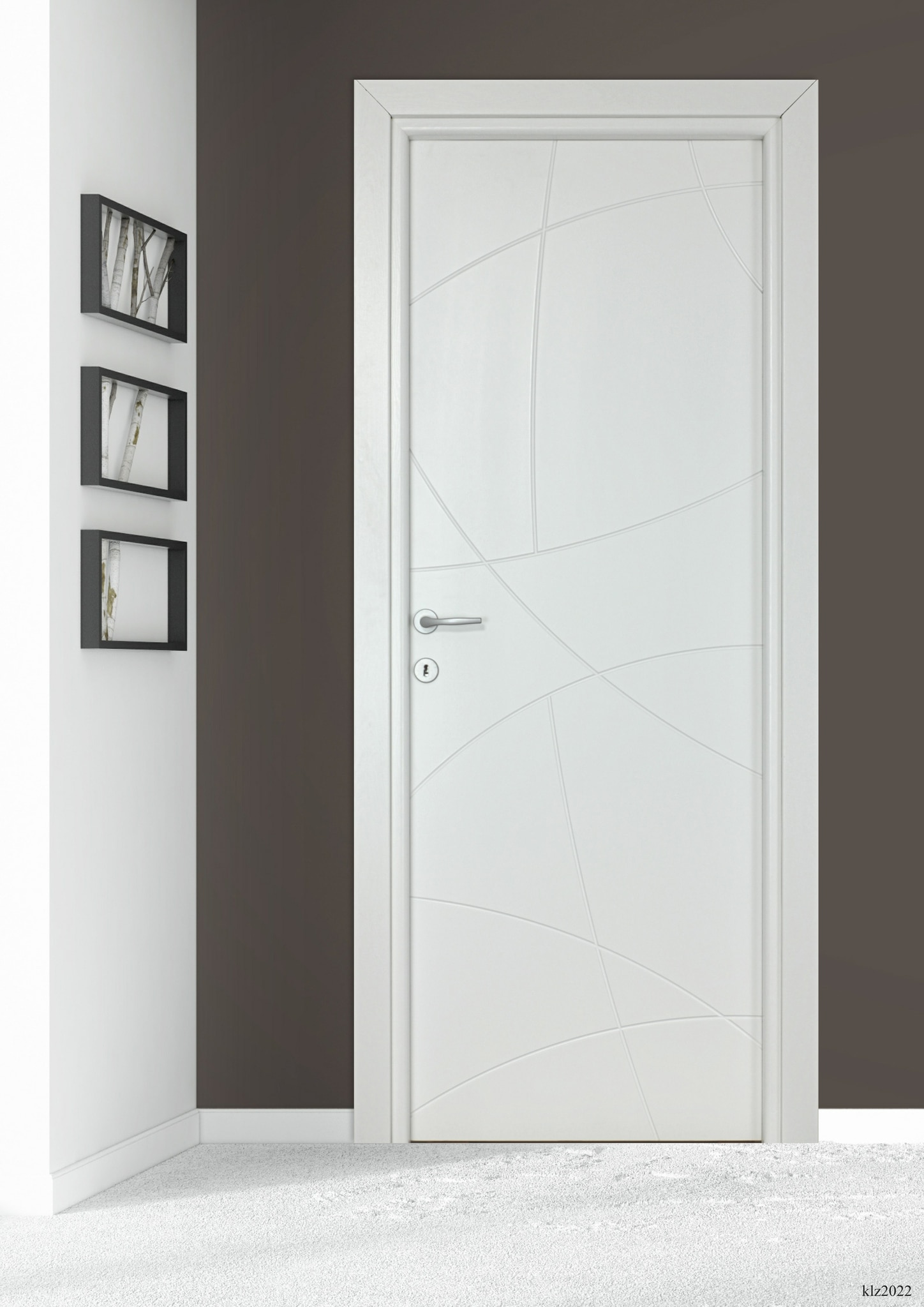 Usa de interior  alb, reversibila, mdf, 203 x 88 cm, toc inclus  Arc