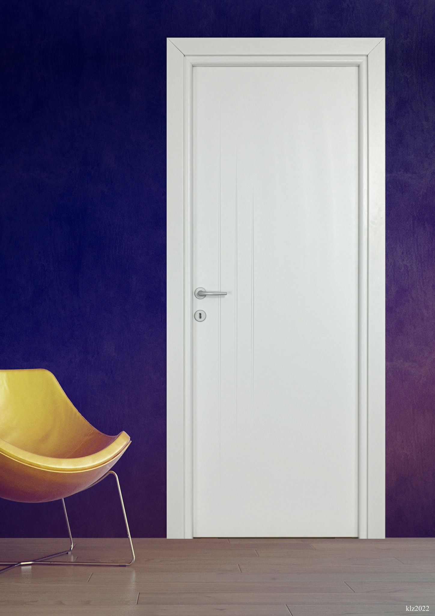 Usa de interior  alb, reversibila, mdf, 203 x 68 cm, toc inclus  Three Lines