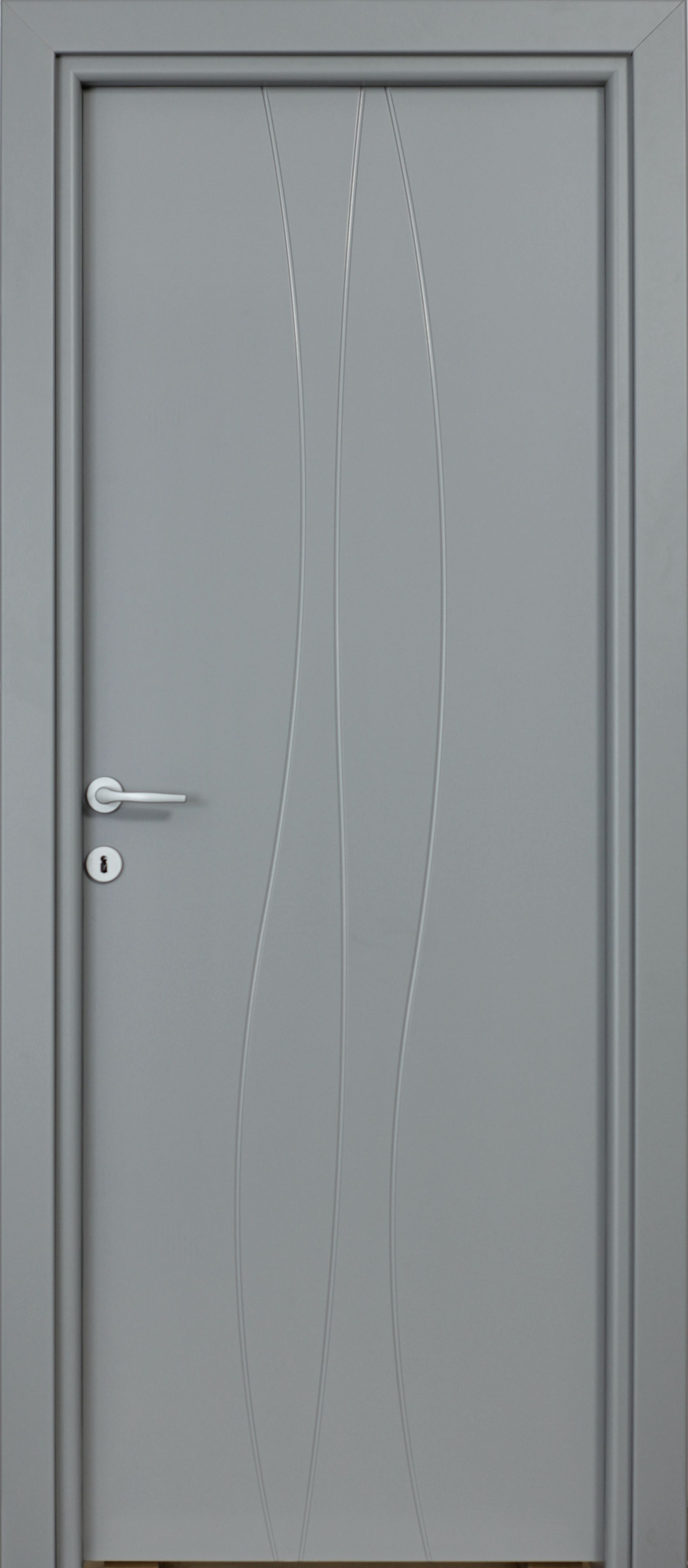 Usa de interior  gri, reversibila, mdf, 203 x 88 cm, toc inclus  Wave