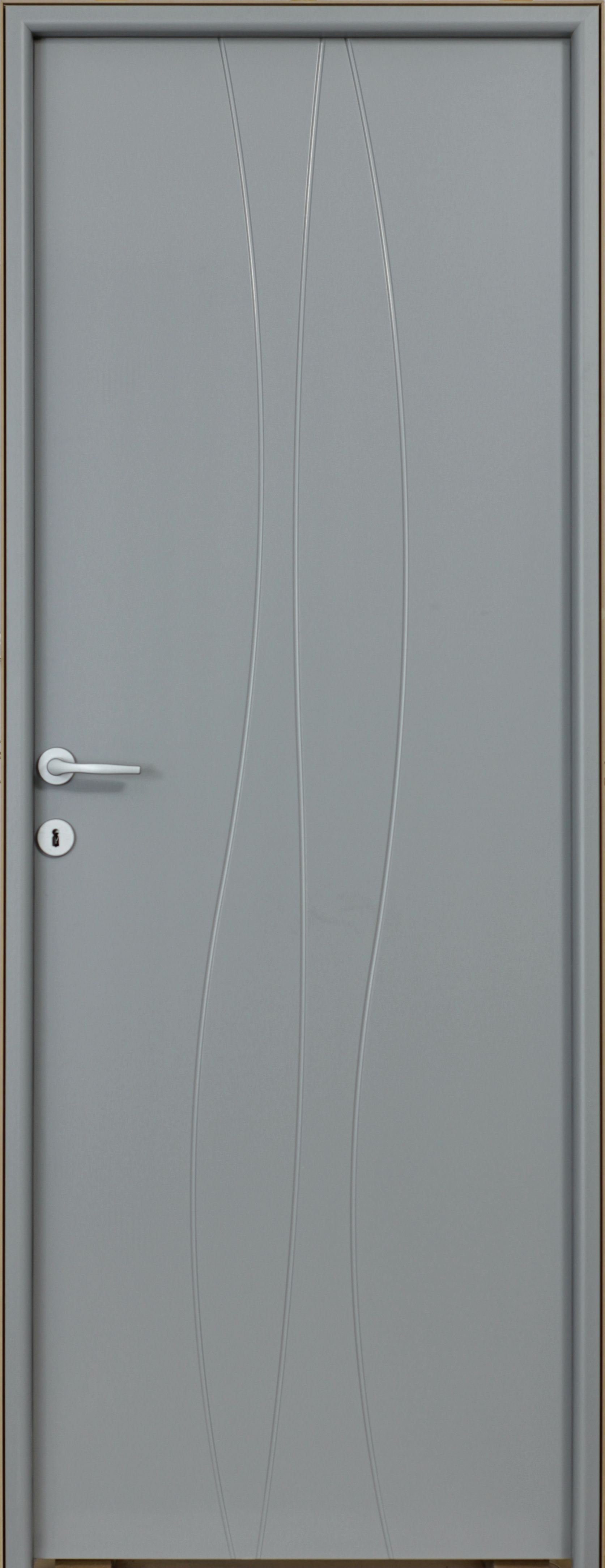 Usa de interior  gri, reversibila, mdf, 203 x 88 cm, toc inclus  Wave