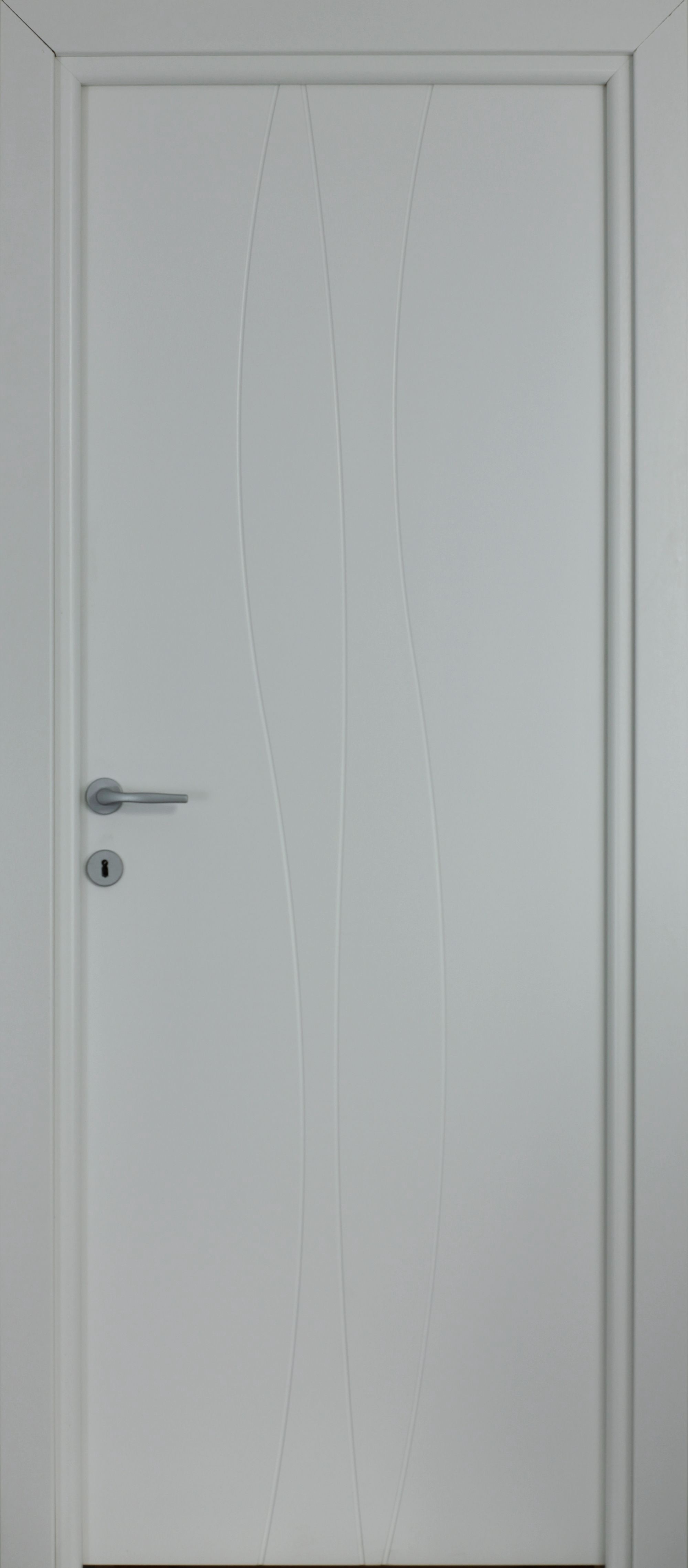 Usa interior Wave, fara geam, reversibila, MDF, 68 x 203 cm, alb