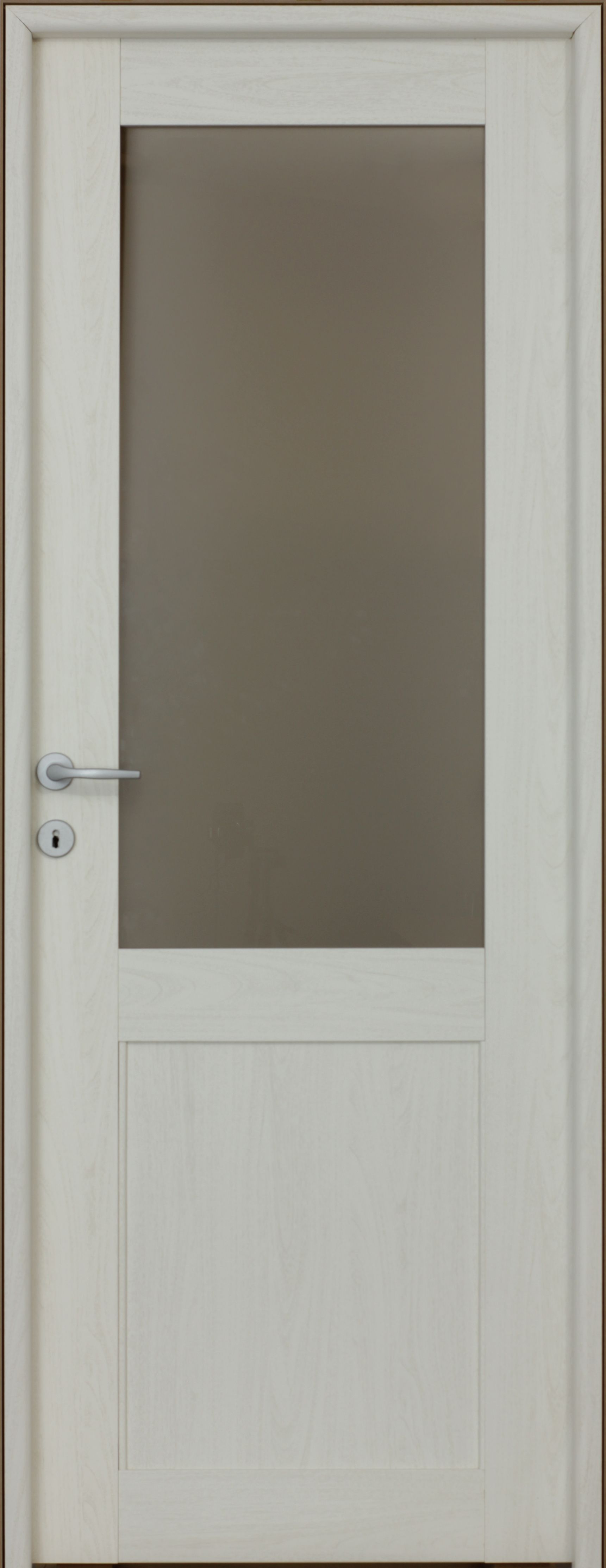 Usa interior Mod, cu geam, reversibila, MDF, 68 x 203 cm, alb