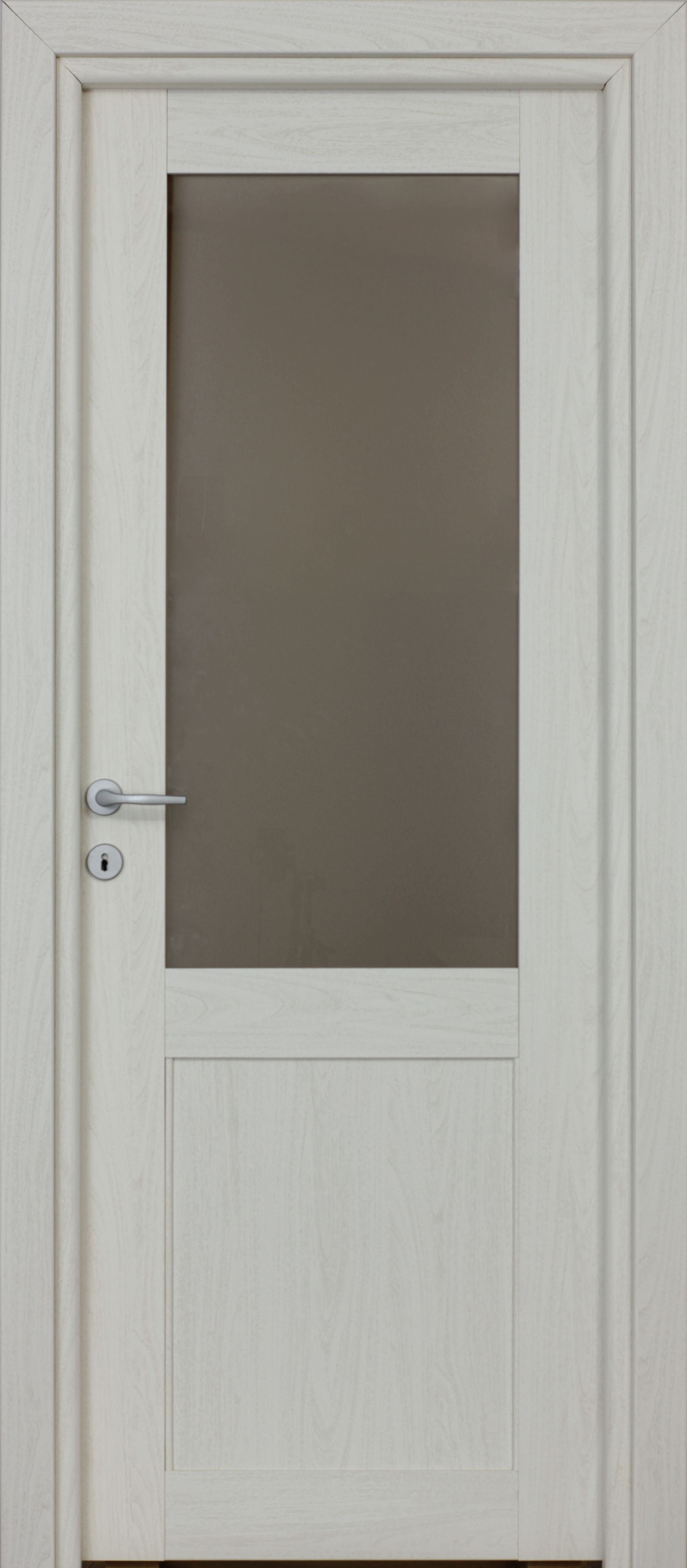 Usa interior Mod, cu geam, reversibila, MDF, 78 x 203 cm, alb