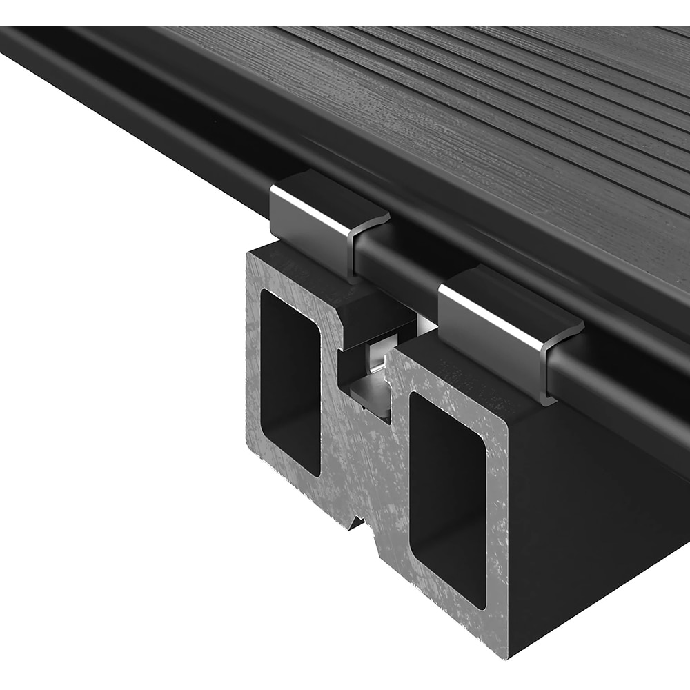 Kit accesorii fixare terasa WPC KLIKSTROM, otel inoxidabil si plastic, negru/argintiu