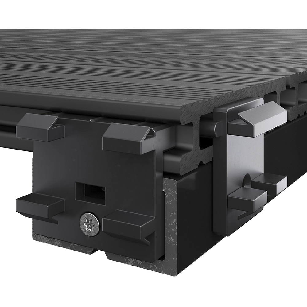 Kit accesorii fixare terasa WPC KLIKSTROM, otel inoxidabil si plastic, negru/argintiu