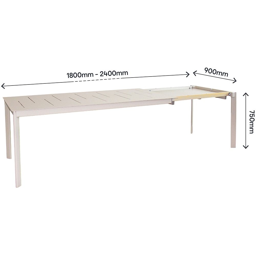 Masa terasa GOODHOME Santa Cruz, aluminiu, 240 x 90 x 76 cm, bej