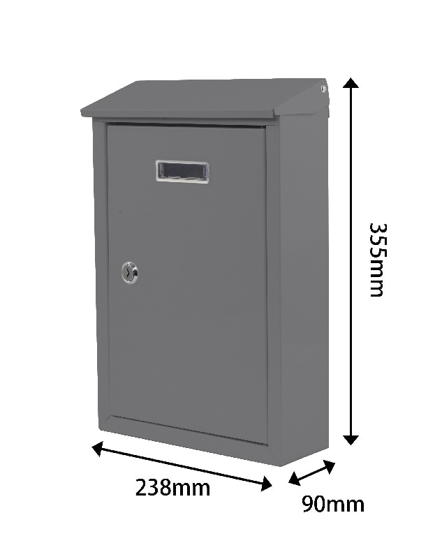 Cutie posta SMITH AND LOCKE, Inchidere cheie, 90 x 238 x 355mm, gri