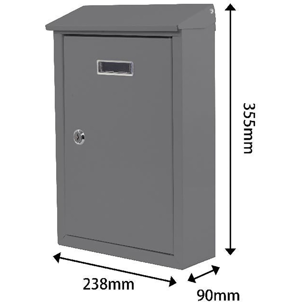 Cutie posta SMITH AND LOCKE, Inchidere cheie, 90 x 238 x 355mm, gri