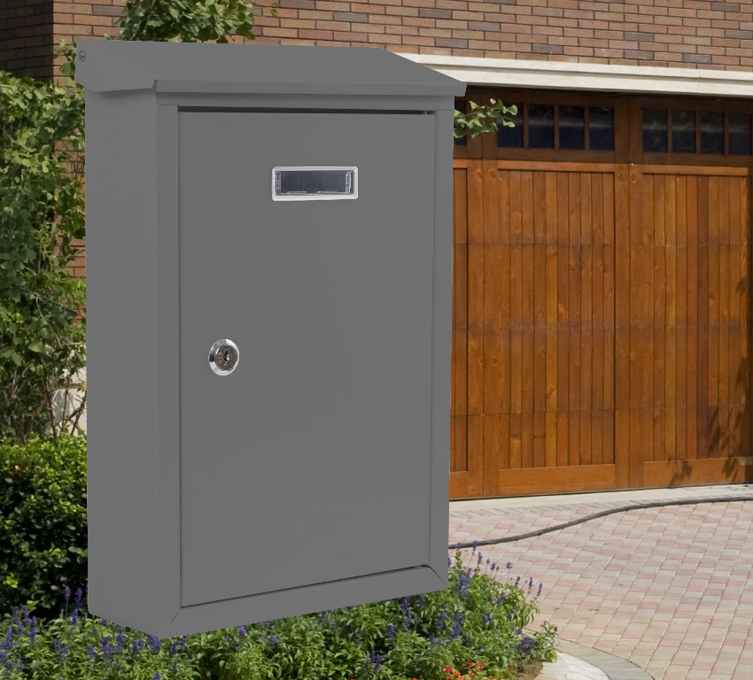 Cutie posta SMITH AND LOCKE, Inchidere cheie, 90 x 238 x 355mm, gri