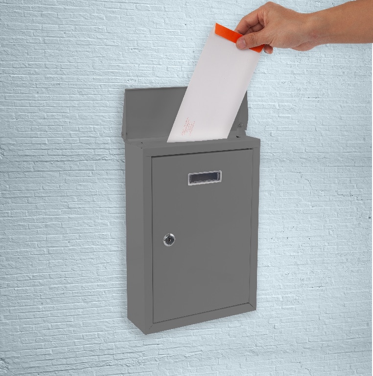 Cutie posta SMITH AND LOCKE, Inchidere cheie, 90 x 238 x 355mm, gri