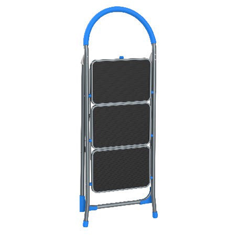 Scara pliabila MAC ALLISTER, 197 cm inaltime lucru, 1x3 cm, albastru