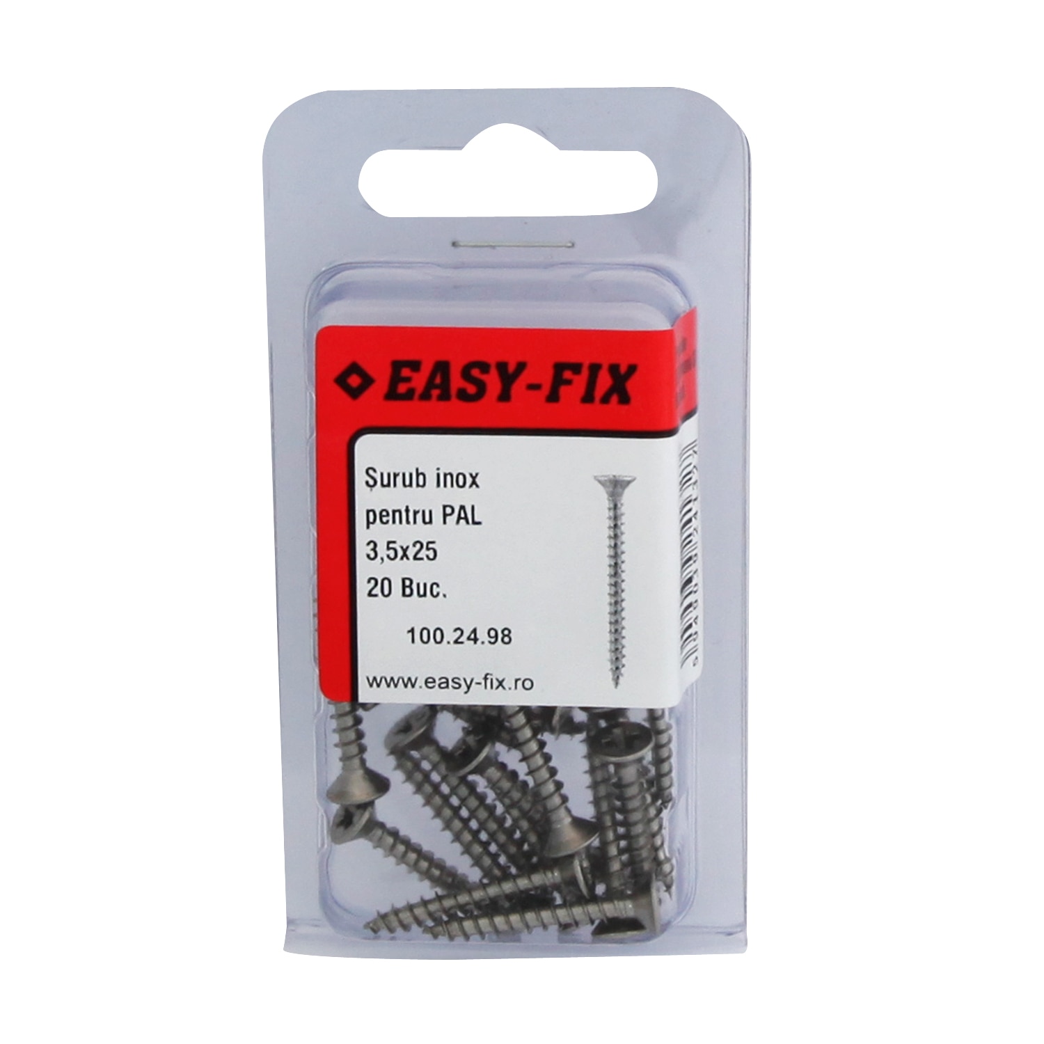 Suruburi PAL 3.5 x 25 pz2 inoxa2, 20 buc