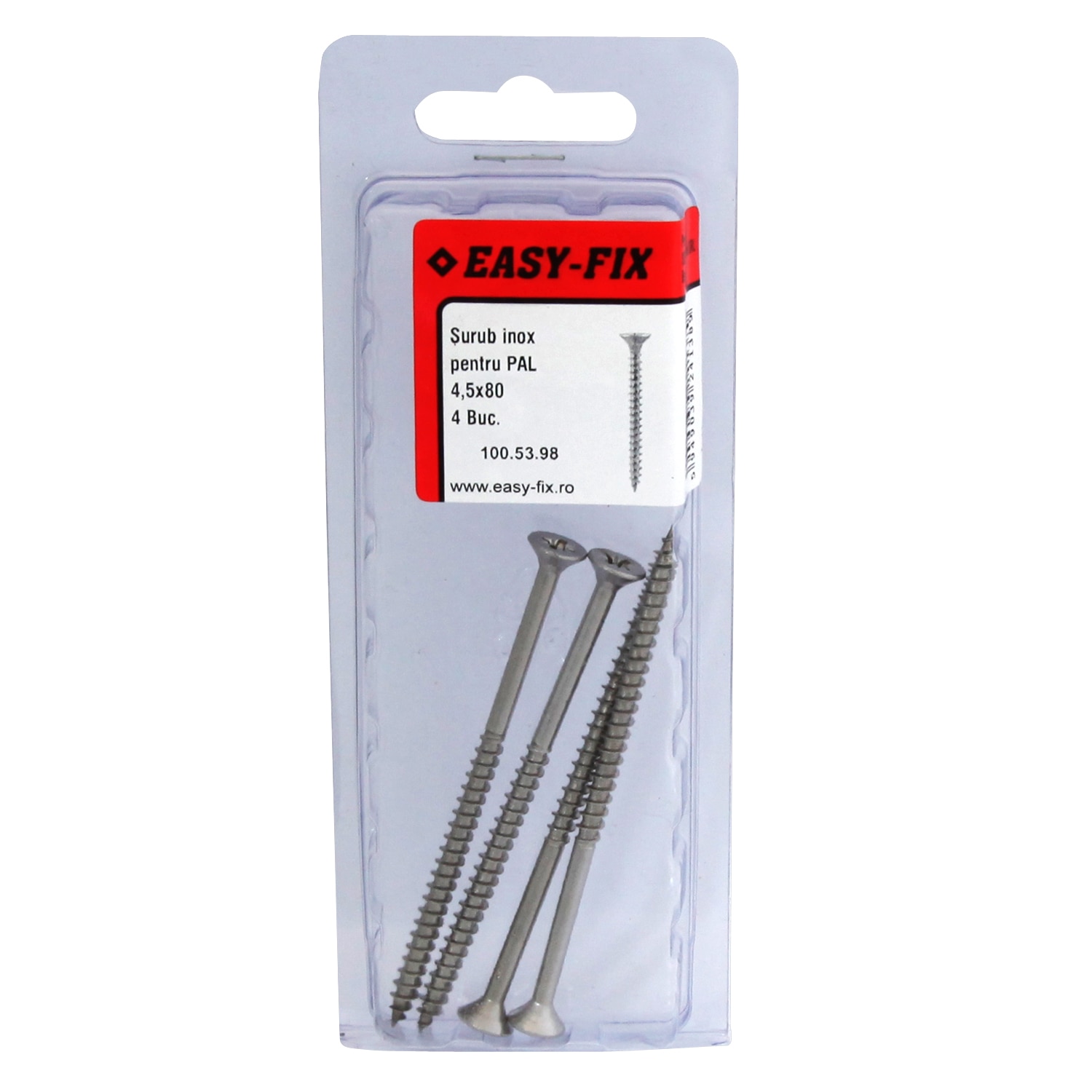 Suruburi PAL 4.5 x8 0 pz2 inoxa2, 4 buc