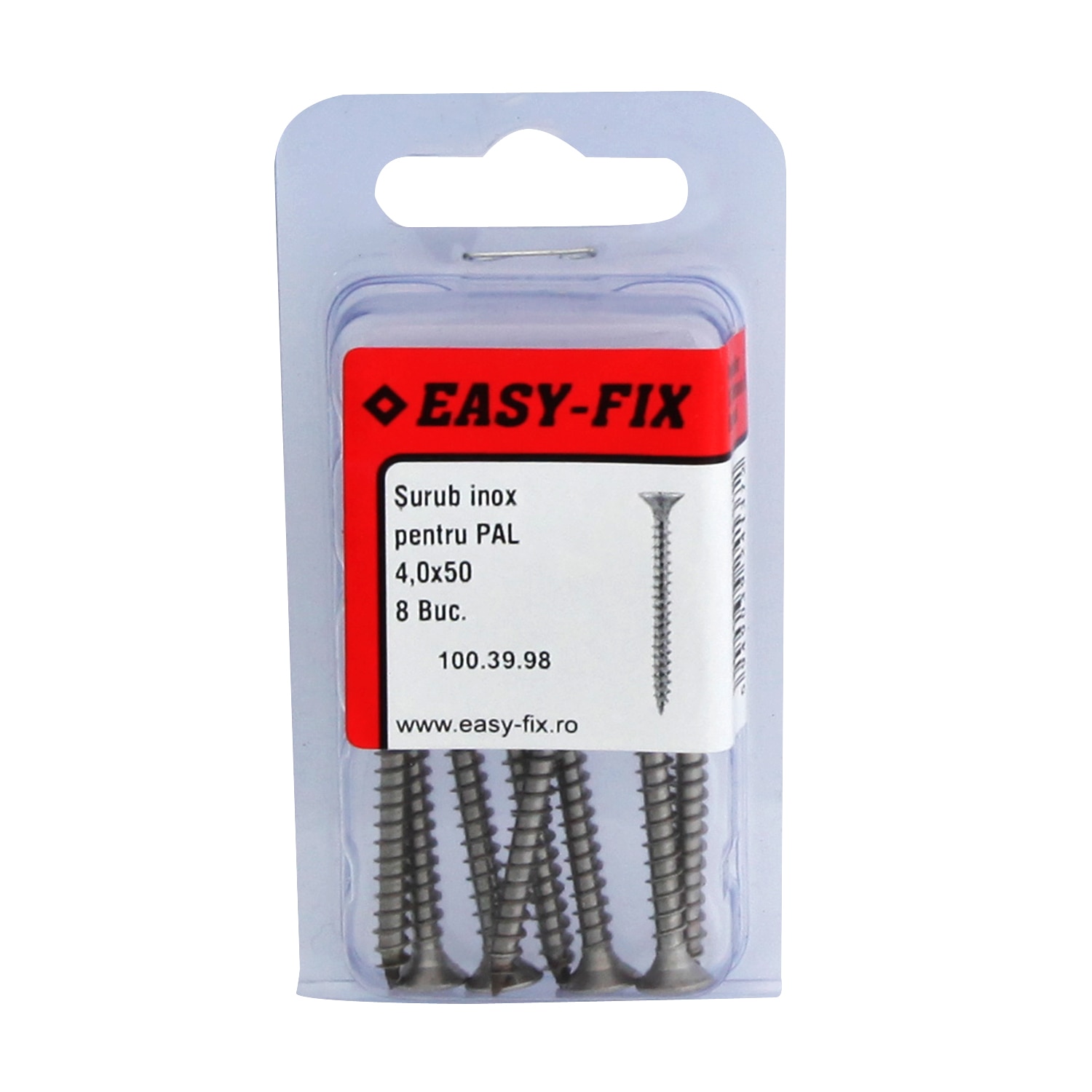 Suruburi PAL 4 x 50 pz2 inoxa2, 8 buc