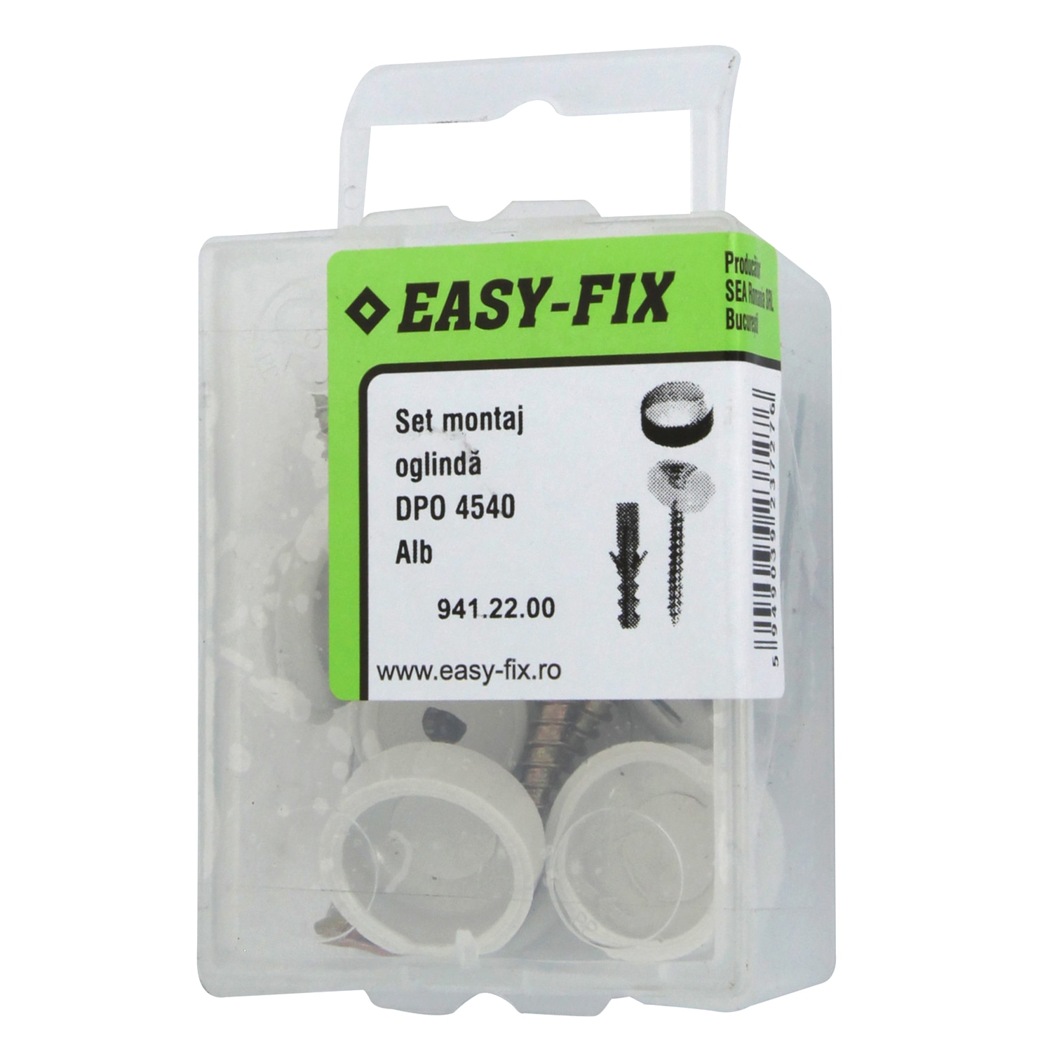 Set montaj oglinda, DPO 4540, alb  Easy Fix