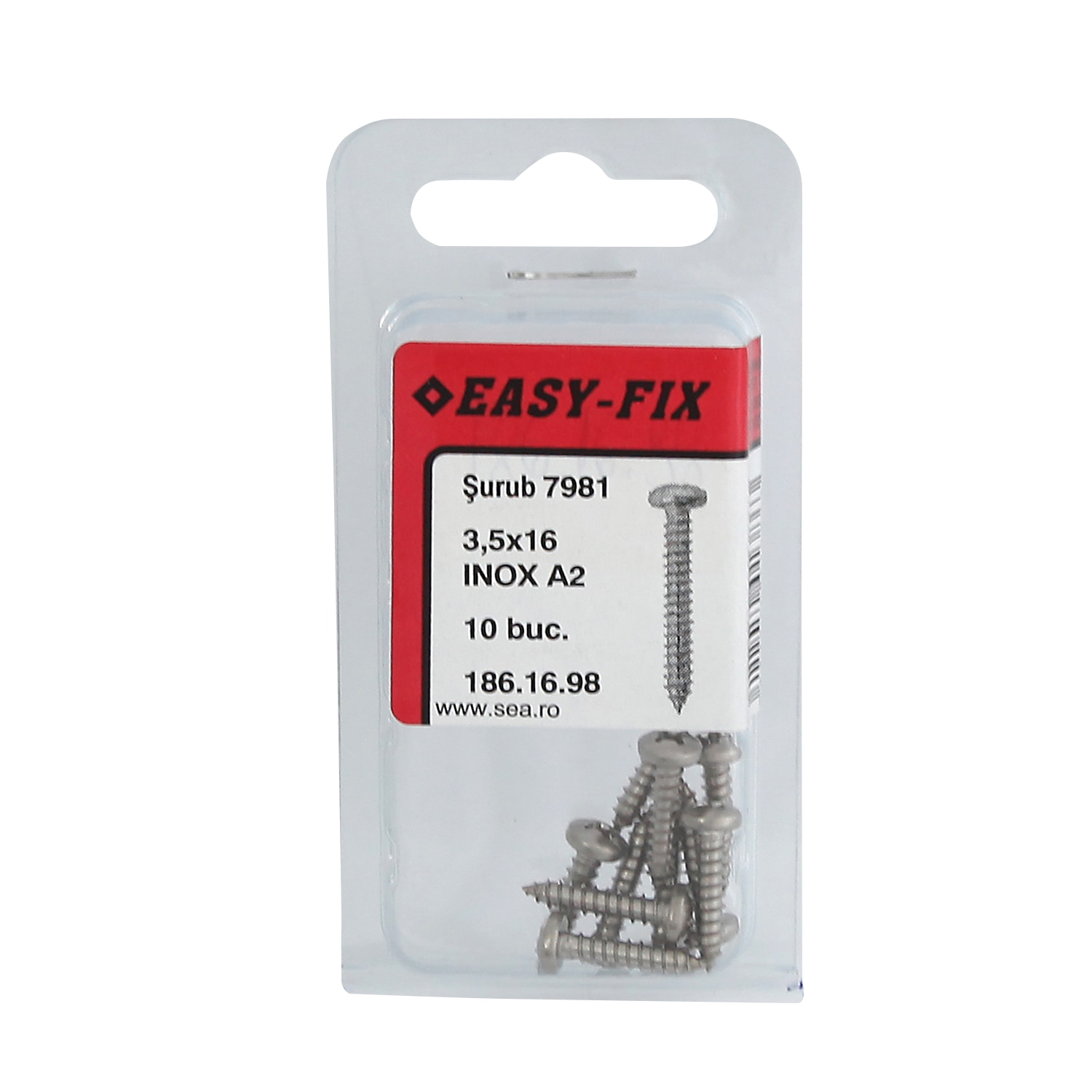 Suruburi inoxdin 7981 3.5 x 16, 10 buc