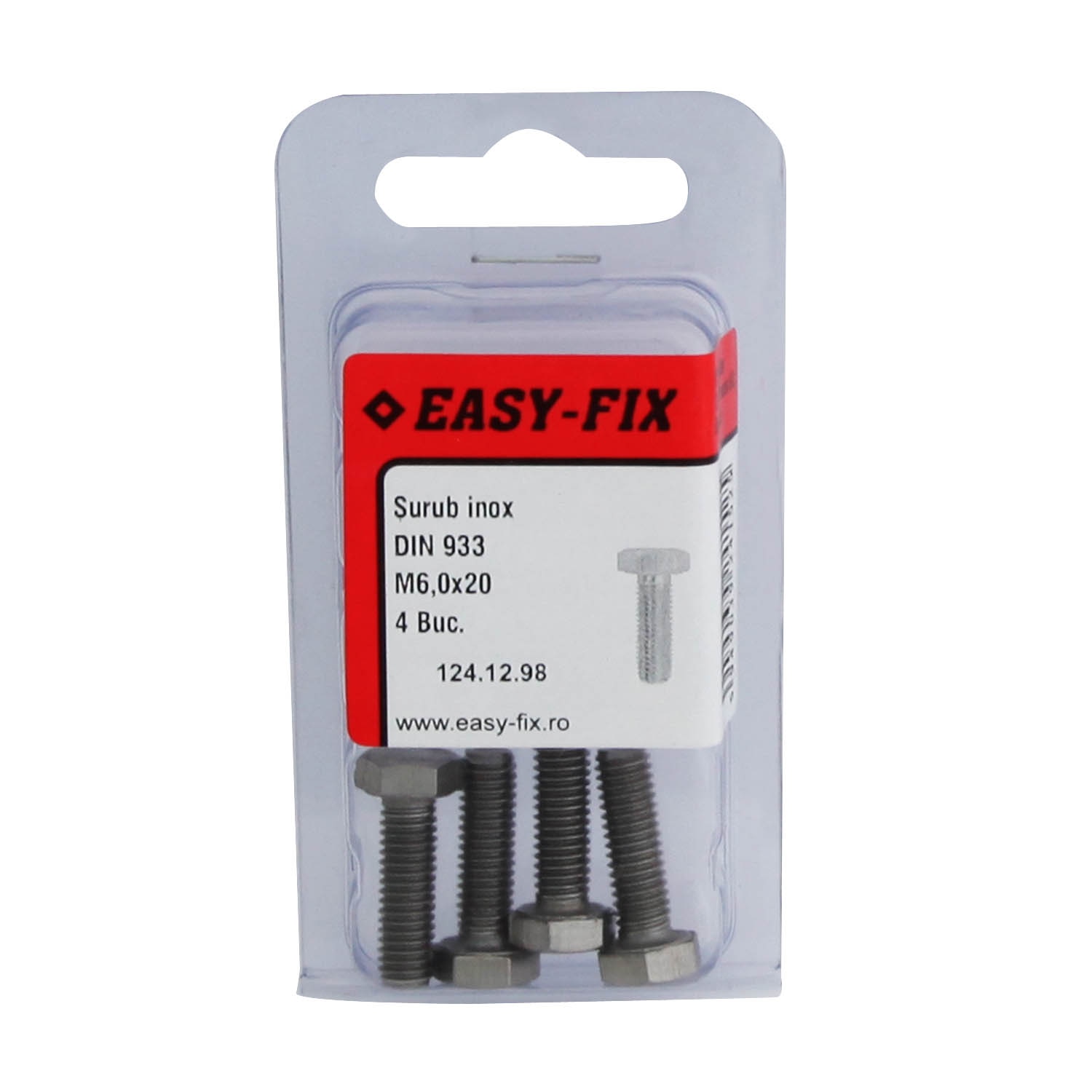 Suruburi inoxdin 933 m 6 x 20, 4 buc