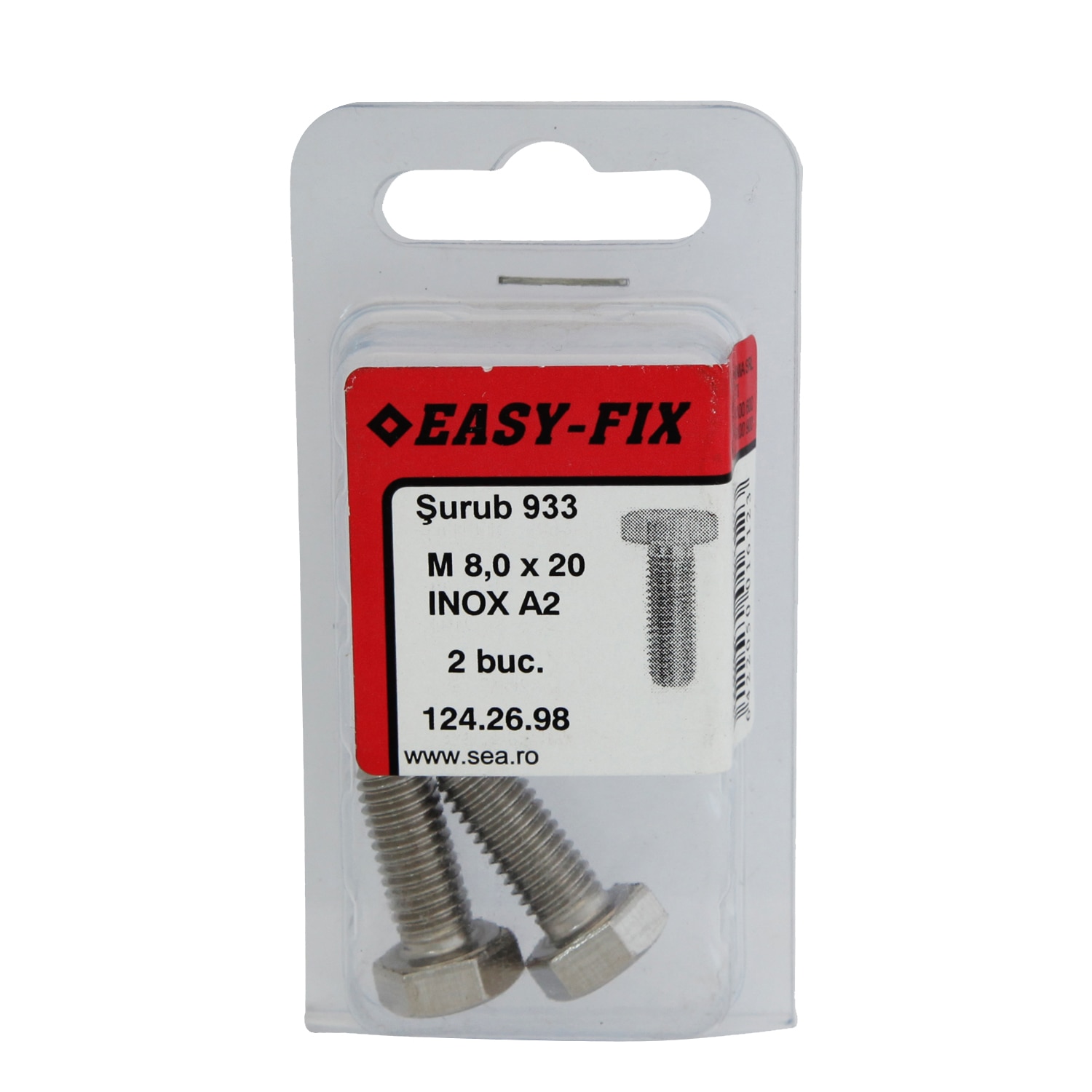 Suruburi inoxdin 933 m 8 x 20, 2 buc