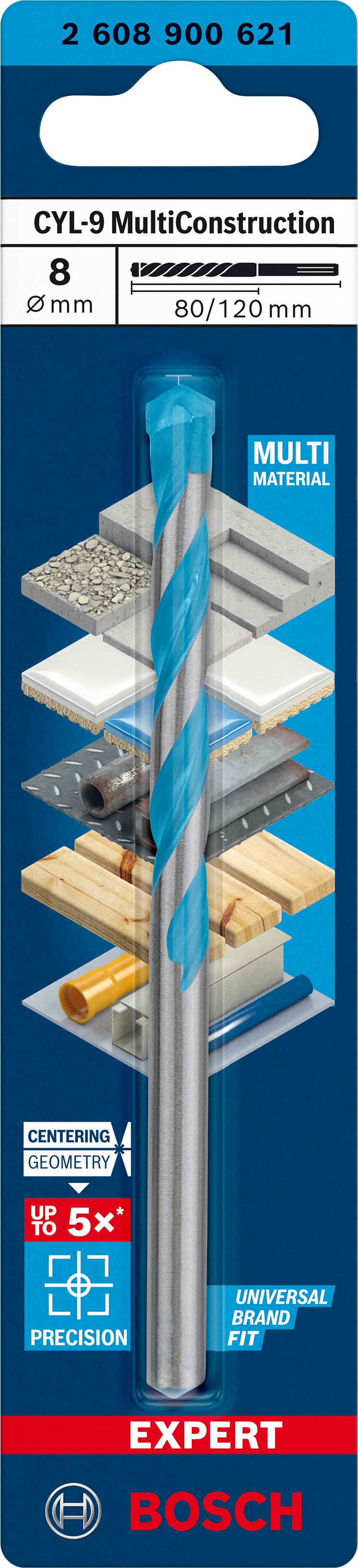 Burghiu Expert CYL-9, 8 x 80 x 120 mm  Bosch