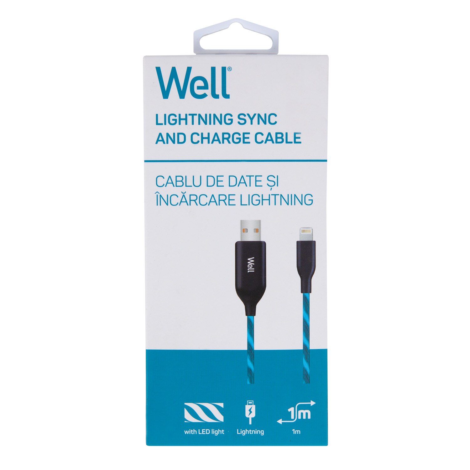 Well Cablu Lightning 1M Blue