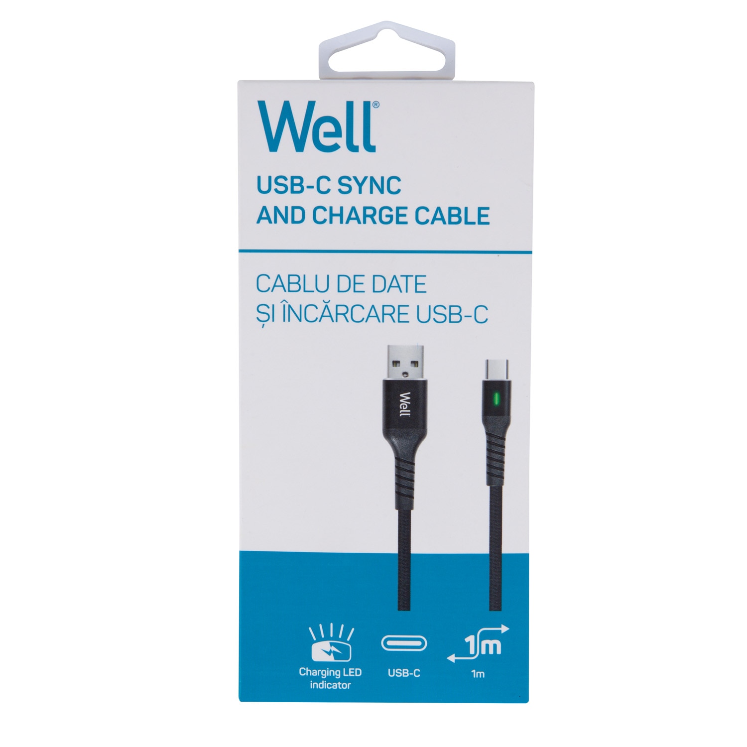 Well Cablu Usb Type C Led 1M
