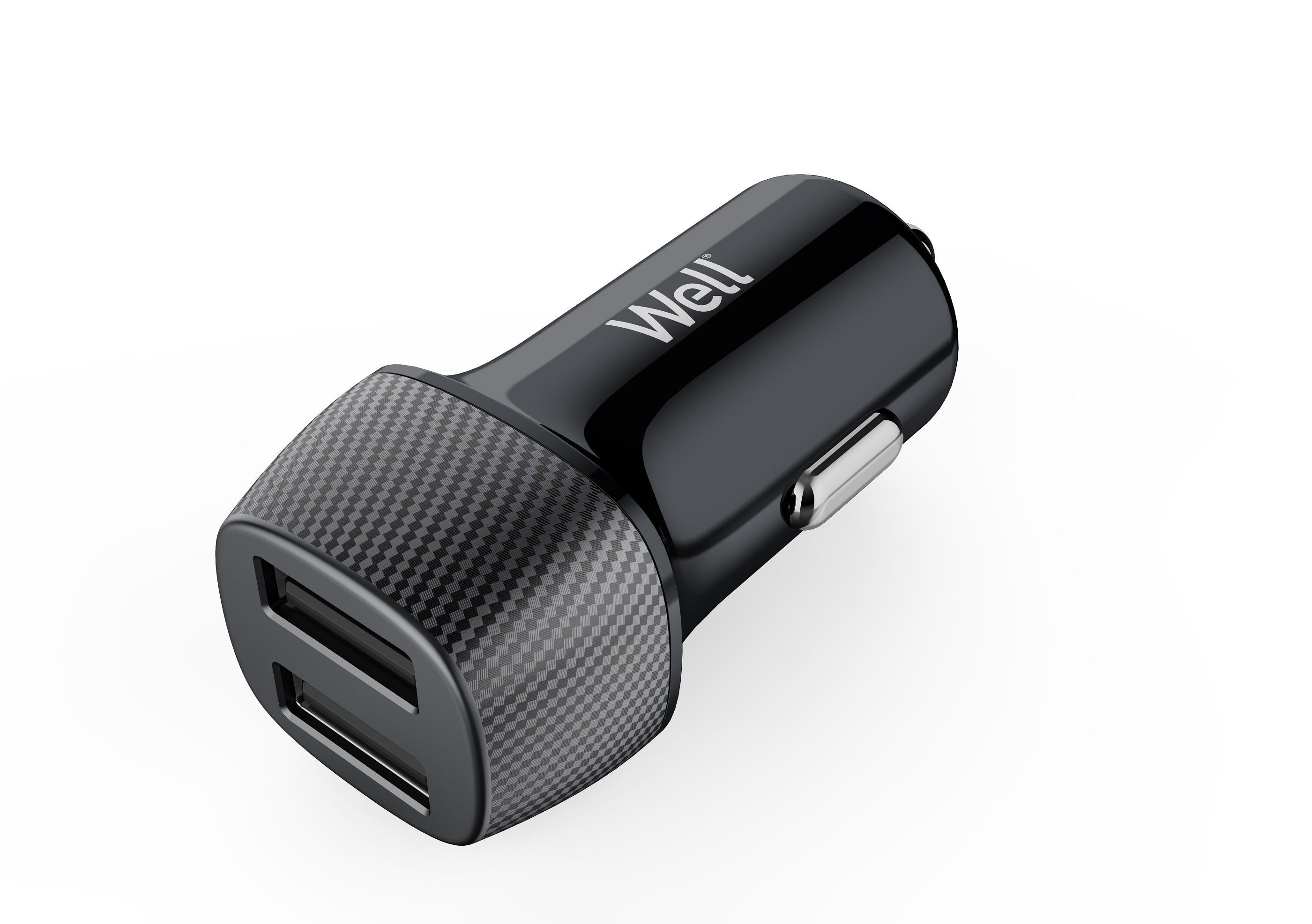 Incarcator auto, 12 W, negru • Well PSUP-USB-C22401BK-WL