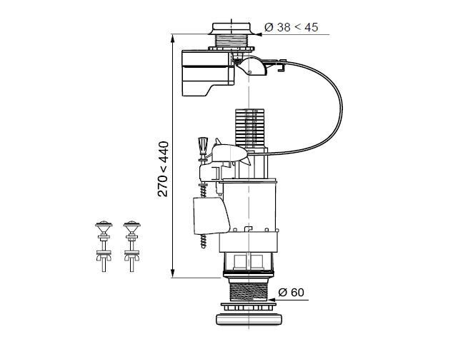 Mecanism WC, cu senzor  Wirquin