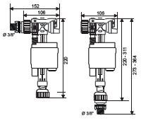 Robinet flotor, universal, 3/8  Wirquin