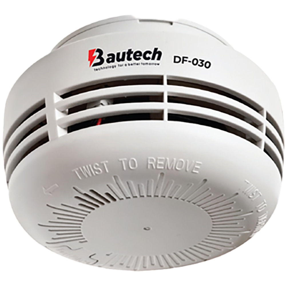 Senzor de fum BAUTECH DF-030, Baterie 9V, alb
