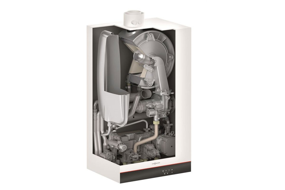 Centrala termica pe gaz prin condensare Viessmann Vitodens 050-W, 19kW, Wi-Fi, kit evacuare inclus