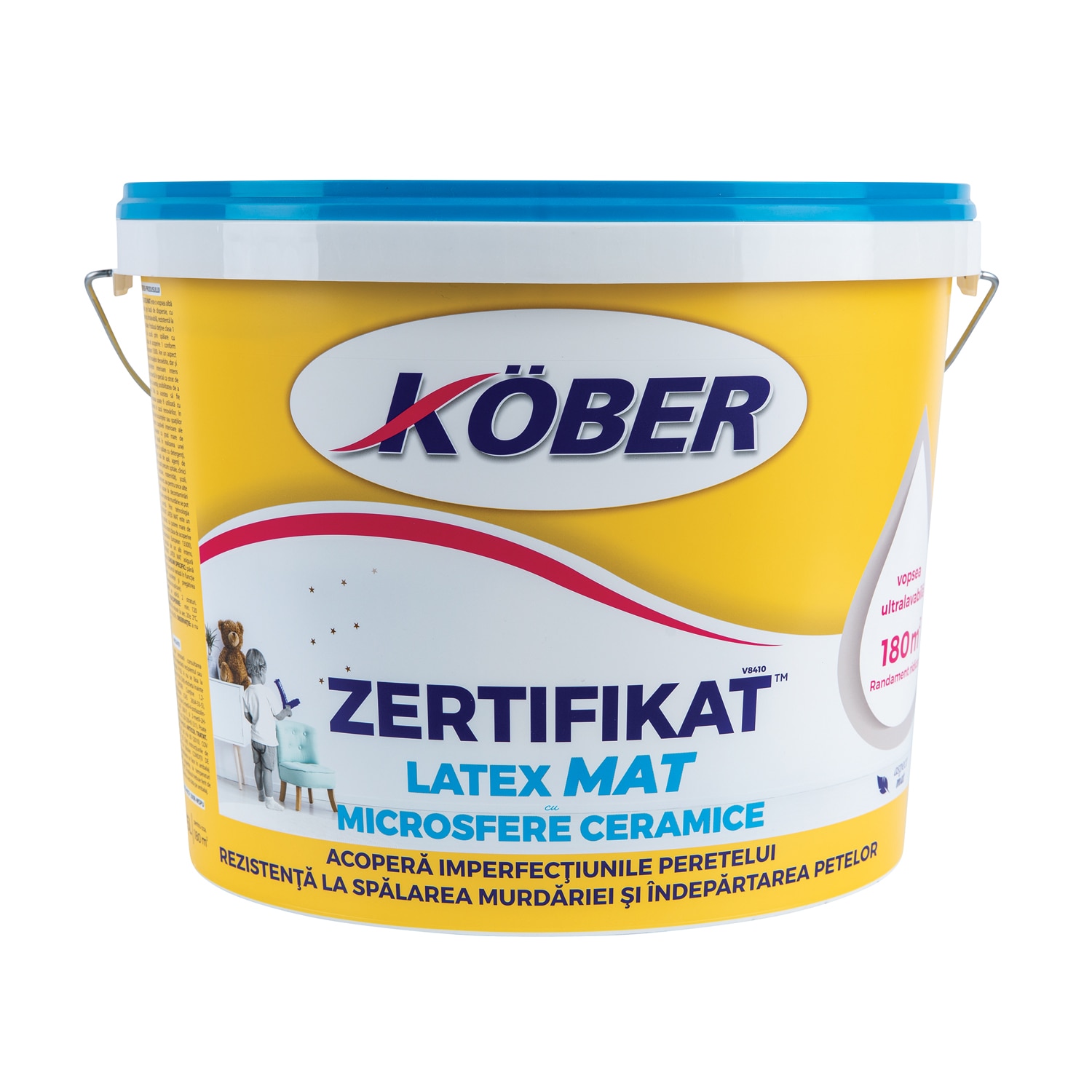 Vopsea lavabila Kober Zertifikat, alb, 15 L, Interior