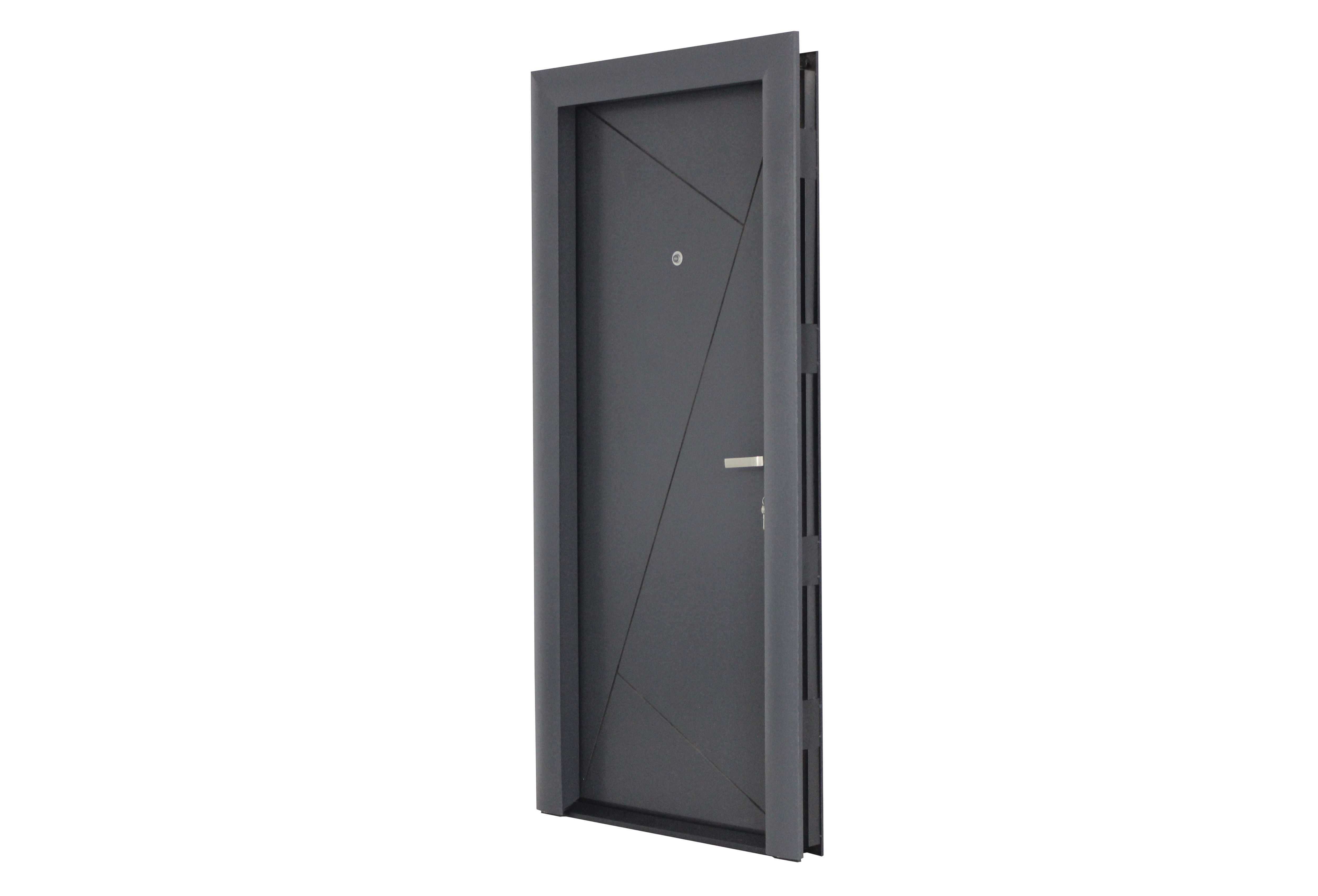 Usa de intrare pentru apartament, metalica, gri, stanga, 201 x 88 cm  Arta Door Modern 373