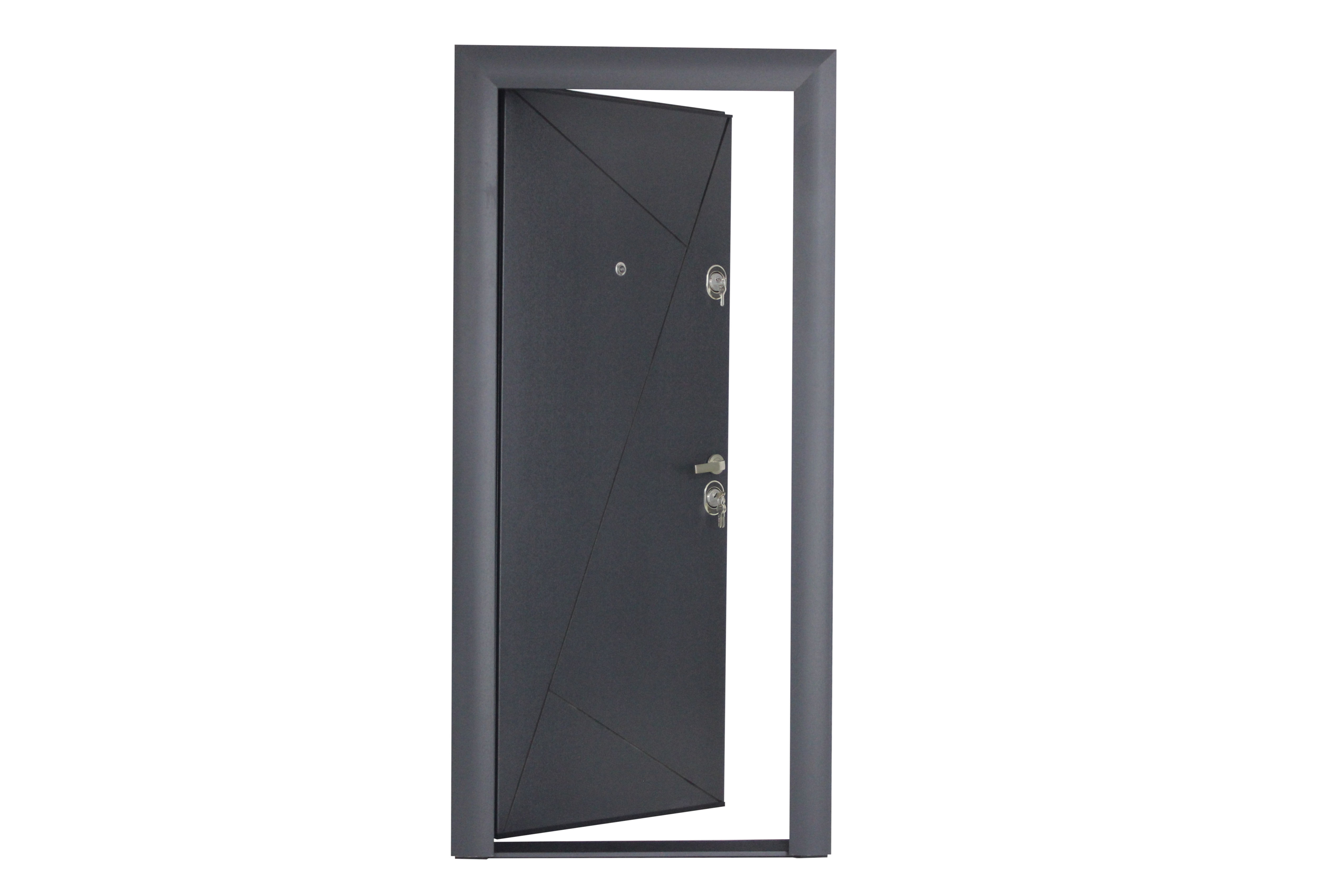 Usa de intrare pentru apartament, metalica, gri, stanga, 201 x 88 cm  Arta Door Modern 373