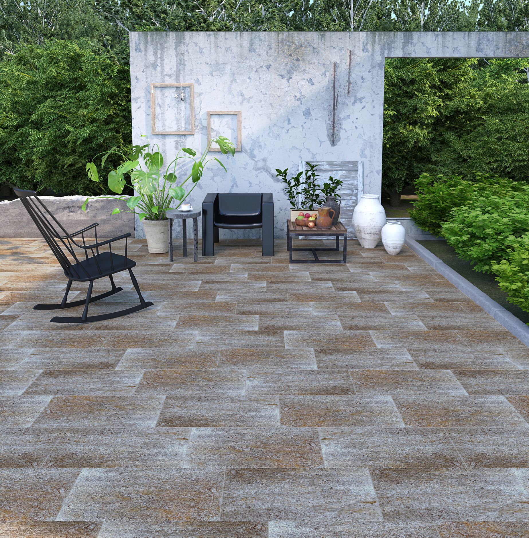 Gresie interior/exterior Kai Vulcano, maro, portelanata, 60 x 30 cm, suprafata 1,62 mp