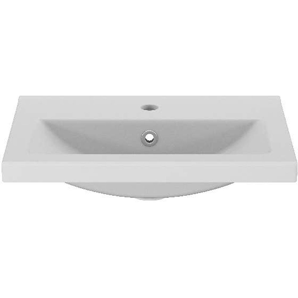 Lavoar pe blat GOODHOME Nira, ceramica, 50.4 x 36 cm, alb lucios