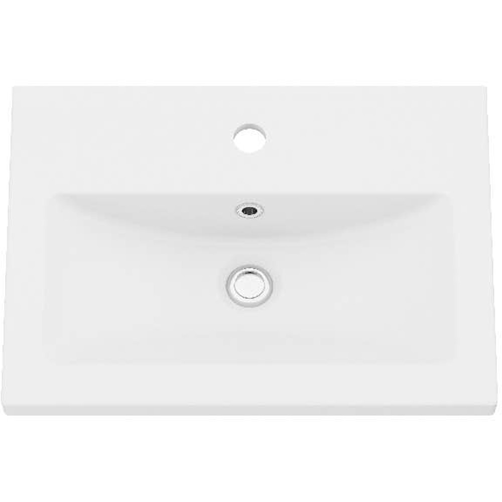 Lavoar pe blat GOODHOME Nira, ceramica, 50.4 x 36 cm, alb lucios