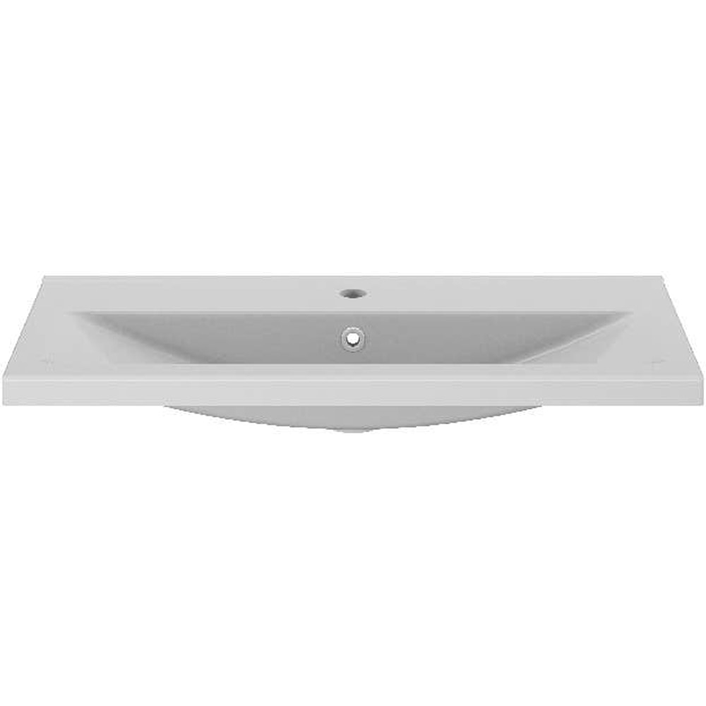 Lavoar pe blat GOODHOME Nira, ceramica, 80.4 x 36 cm, alb lucios